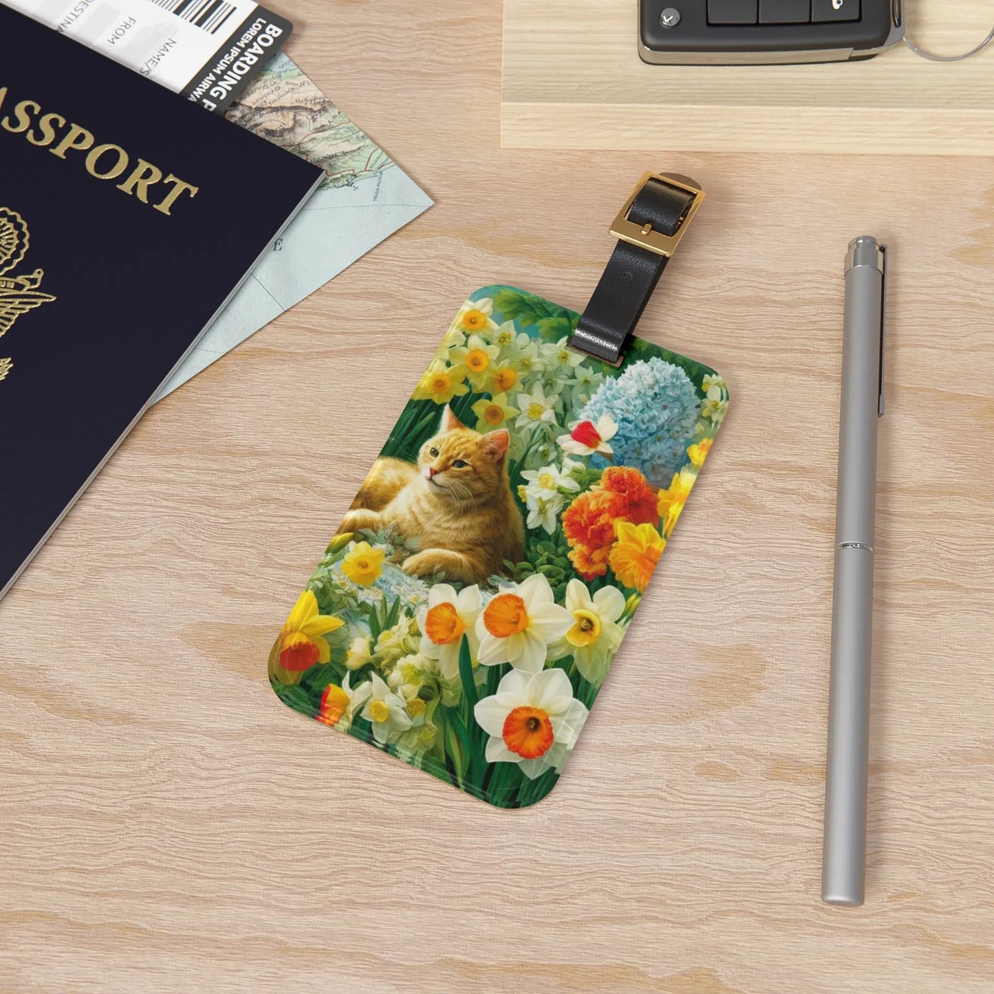 March Birth Flower - Daffodil and Jonquil - Luggage Tag - Montecore PawPrints