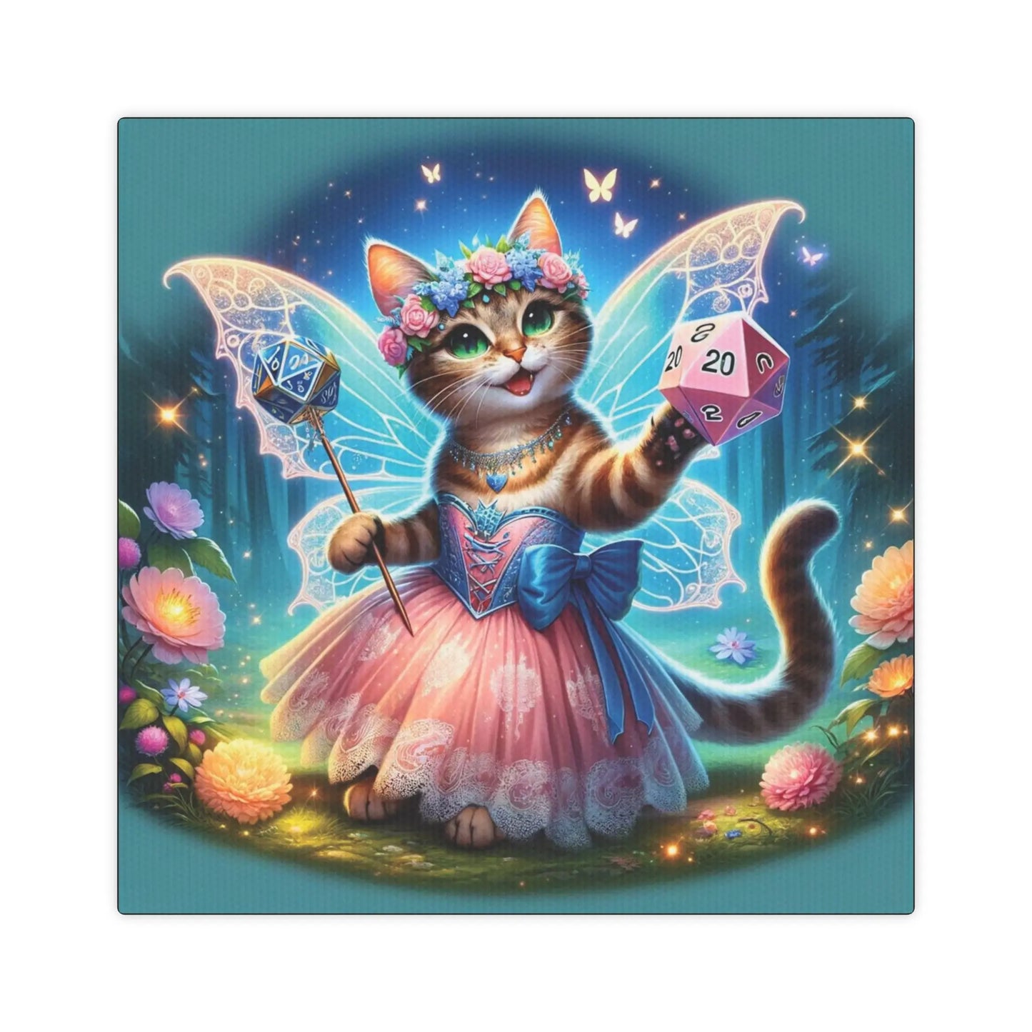 Butterfly Fairy Cat Dungeons and Dragons - Wall Art Decor - Montecore PawPrints