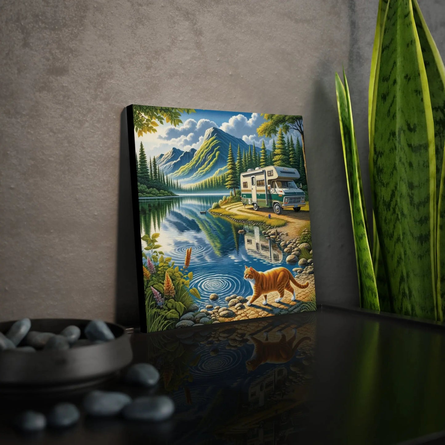 Mountain Kitty RV Adventure - Cat Lover - Wall Art Decor - Montecore PawPrints