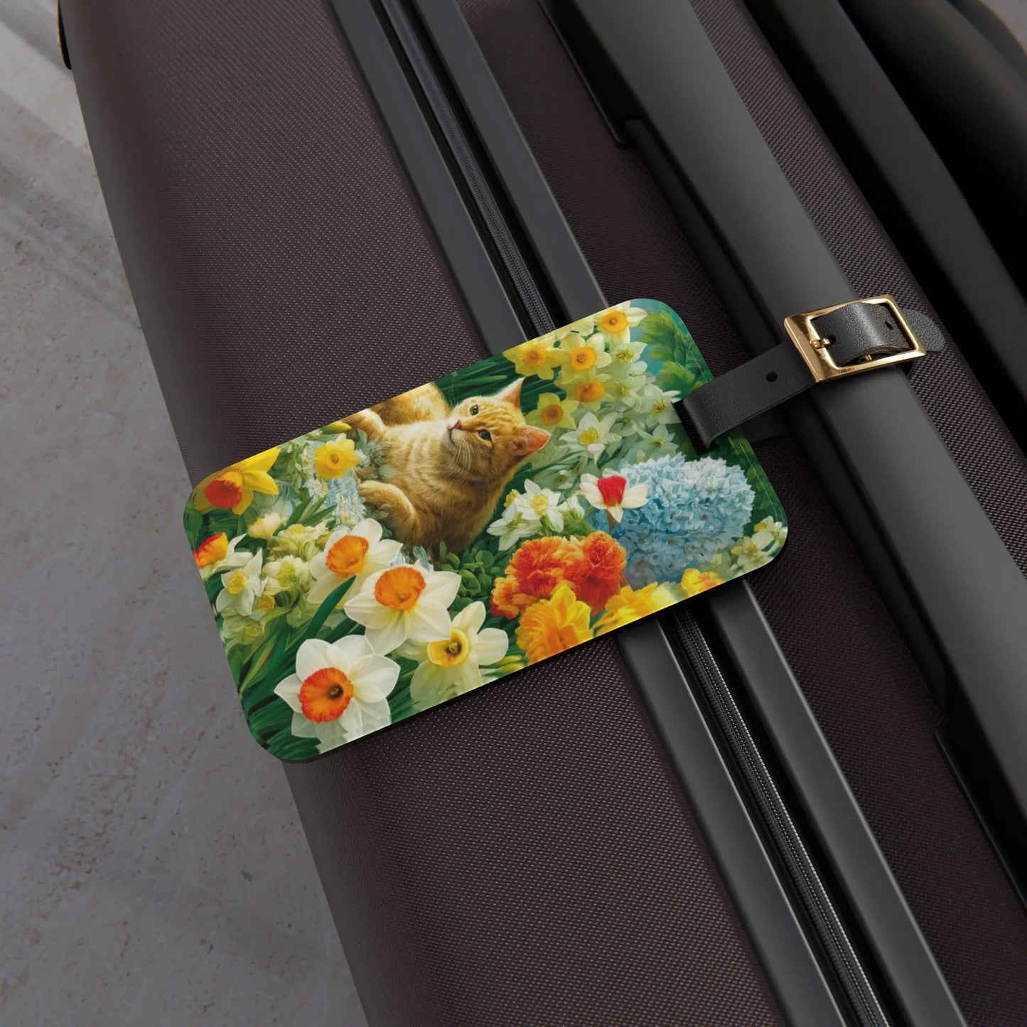 March Birth Flower - Daffodil and Jonquil - Luggage Tag - Montecore PawPrints