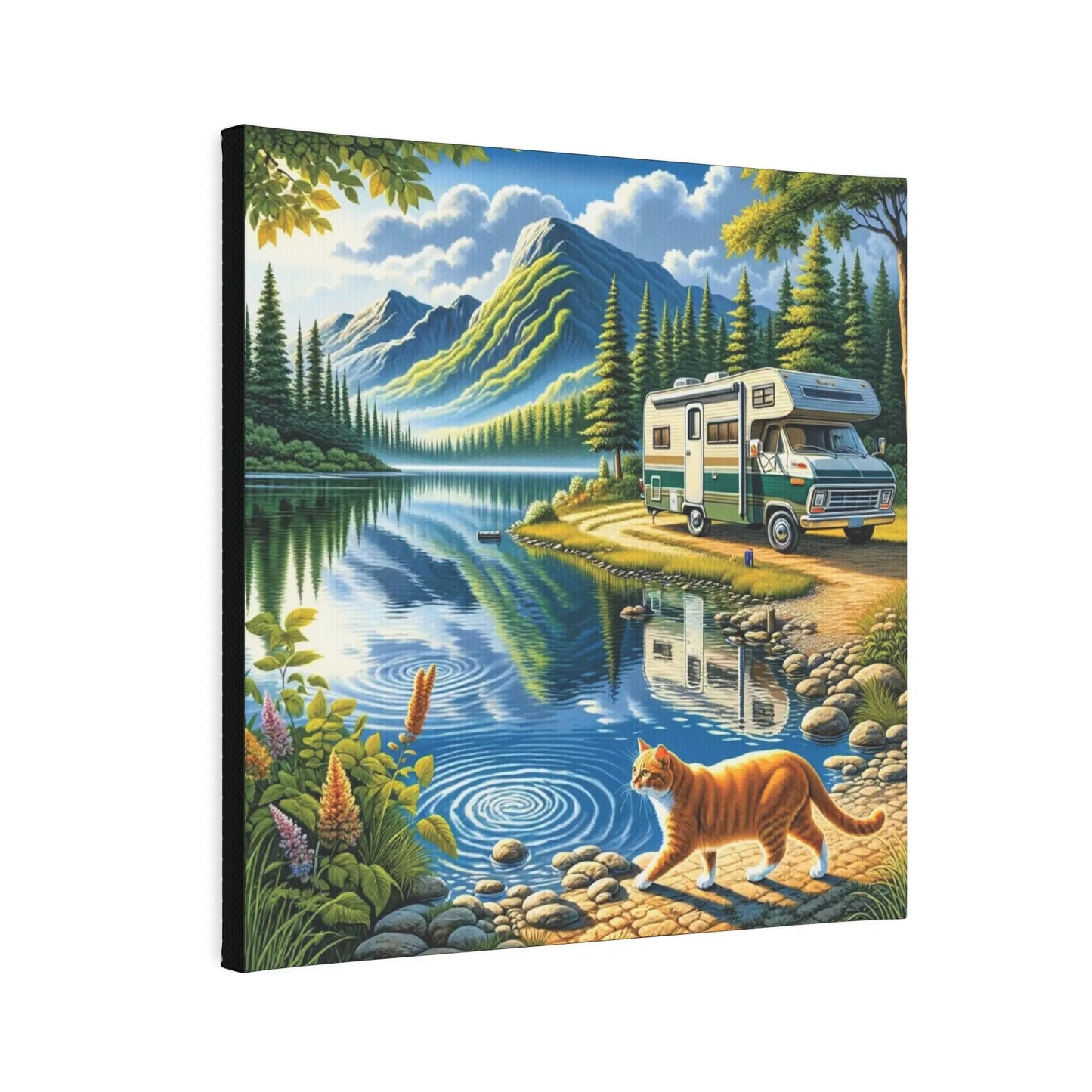 Mountain Kitty RV Adventure - Cat Lover - Wall Art Decor - Montecore PawPrints