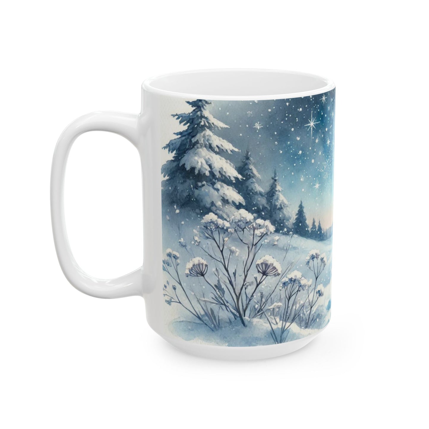 Winter Star Gazing - Cat Lover - Ceramic Mug, (11oz, 15oz)