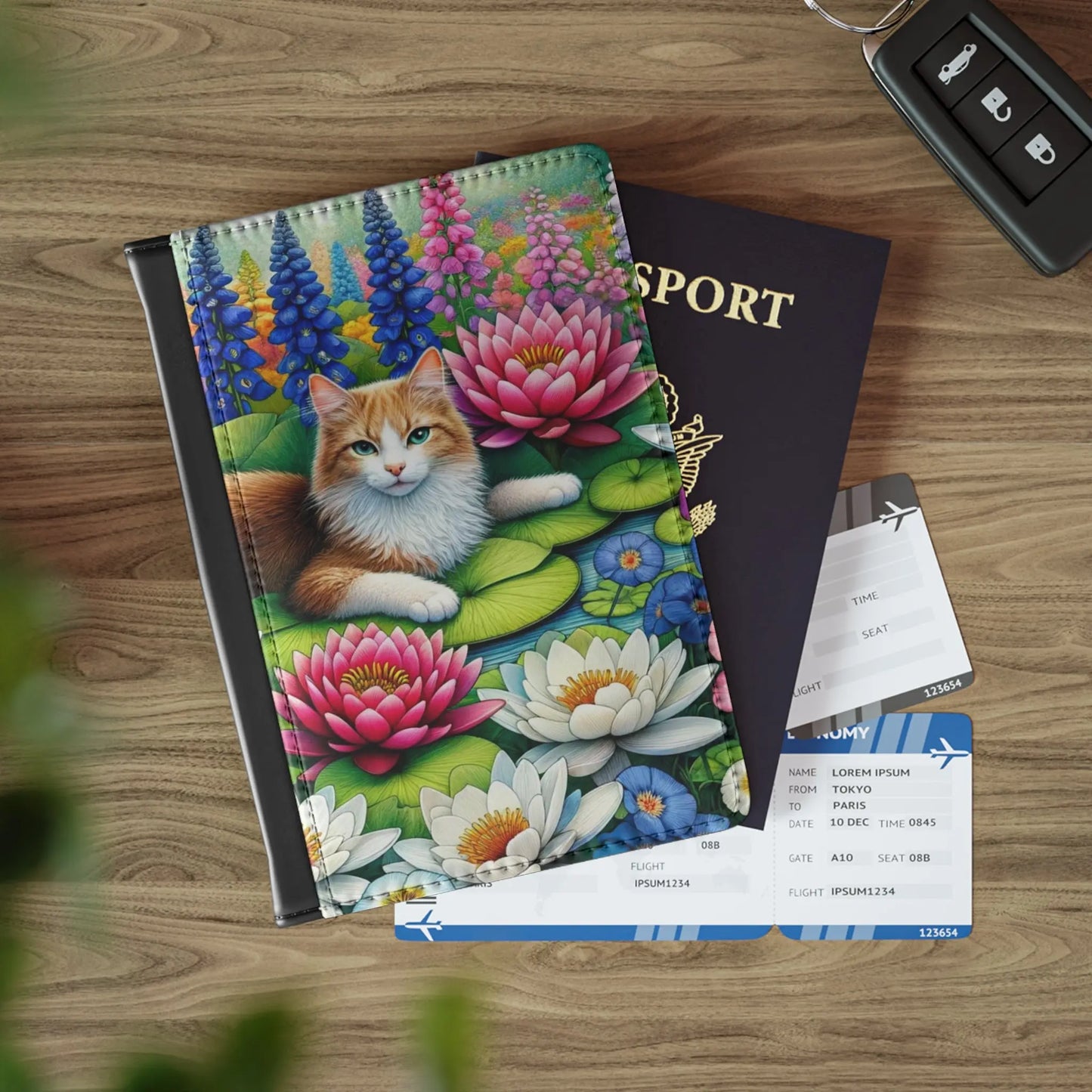 July Birth Flower - Cat Lover - Passport Cover - Montecore PawPrints