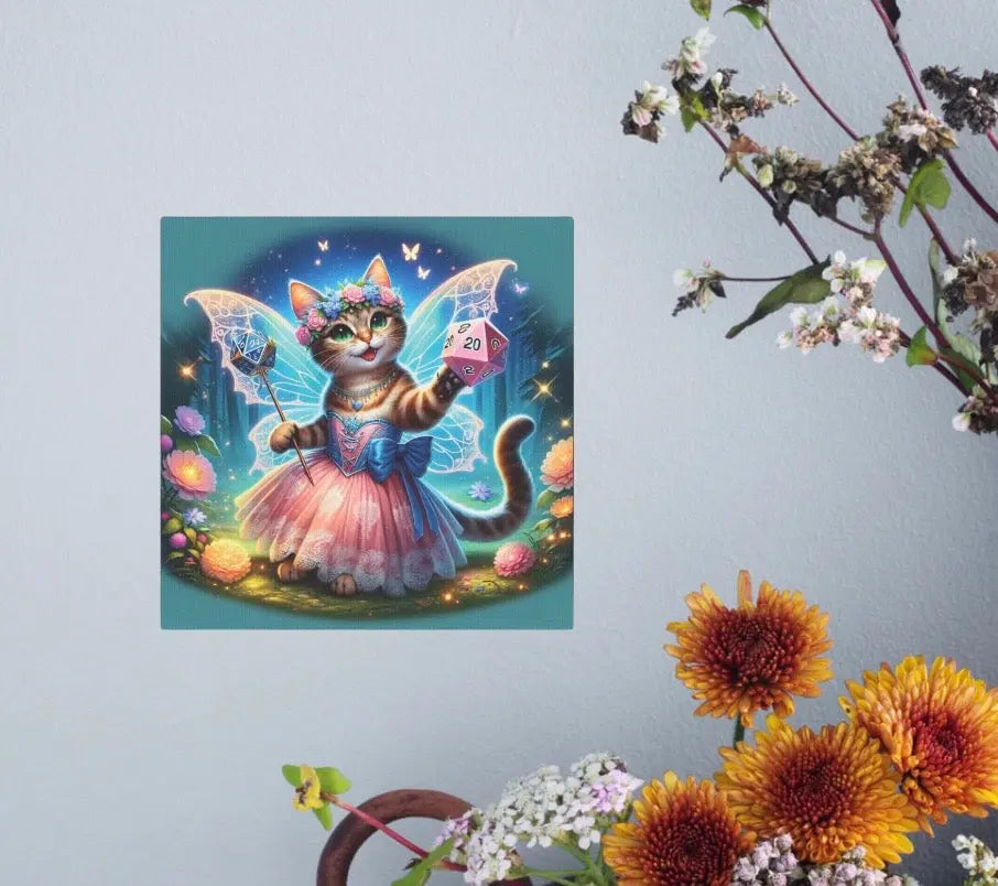 Butterfly Fairy Cat Dungeons and Dragons - Wall Art Decor - Montecore PawPrints