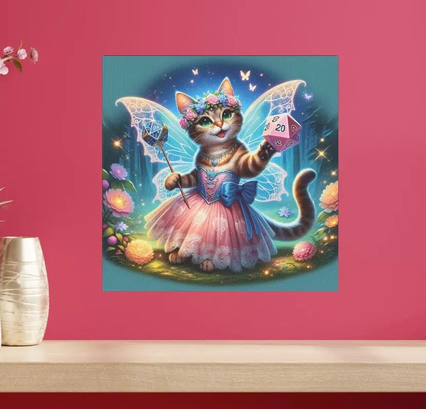 Butterfly Fairy Cat Dungeons and Dragons - Wall Art Decor - Montecore PawPrints