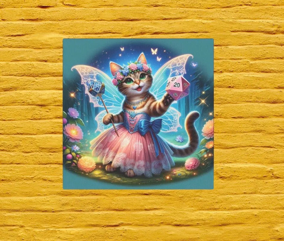 Butterfly Fairy Cat Dungeons and Dragons - Wall Art Decor - Montecore PawPrints