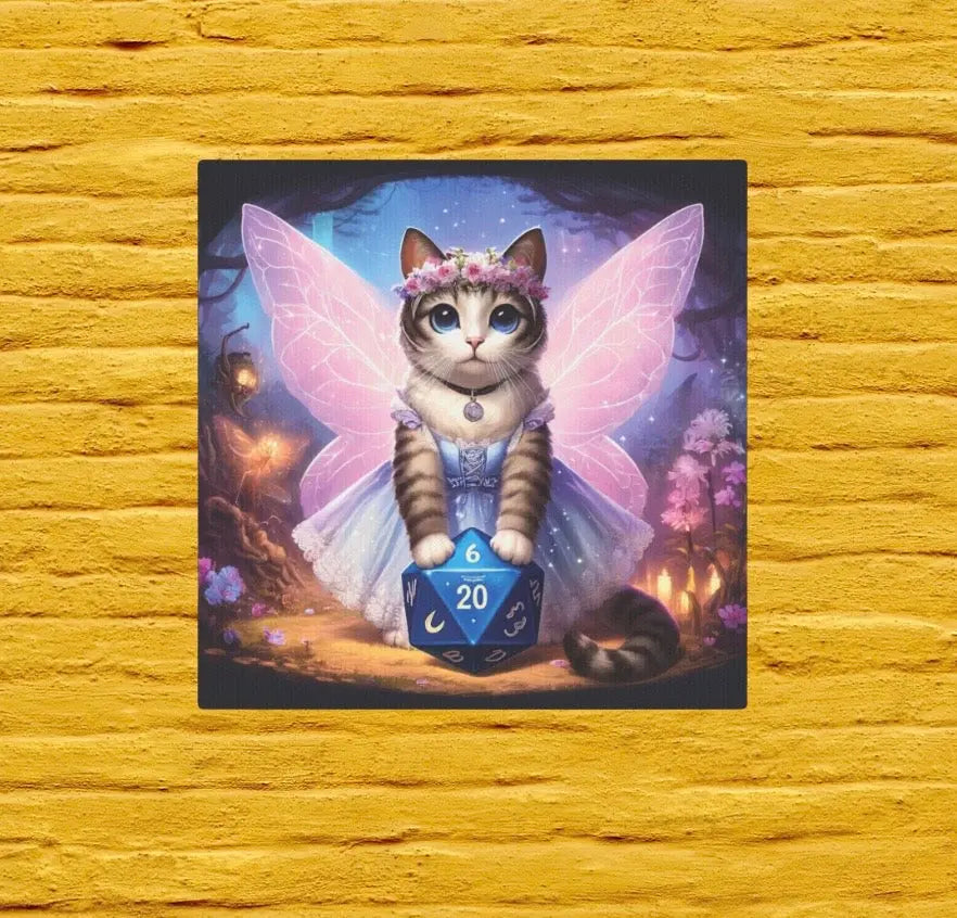 Pink Fairy Cat Dungeons and Dragons - Wall Art Decor - Montecore PawPrints
