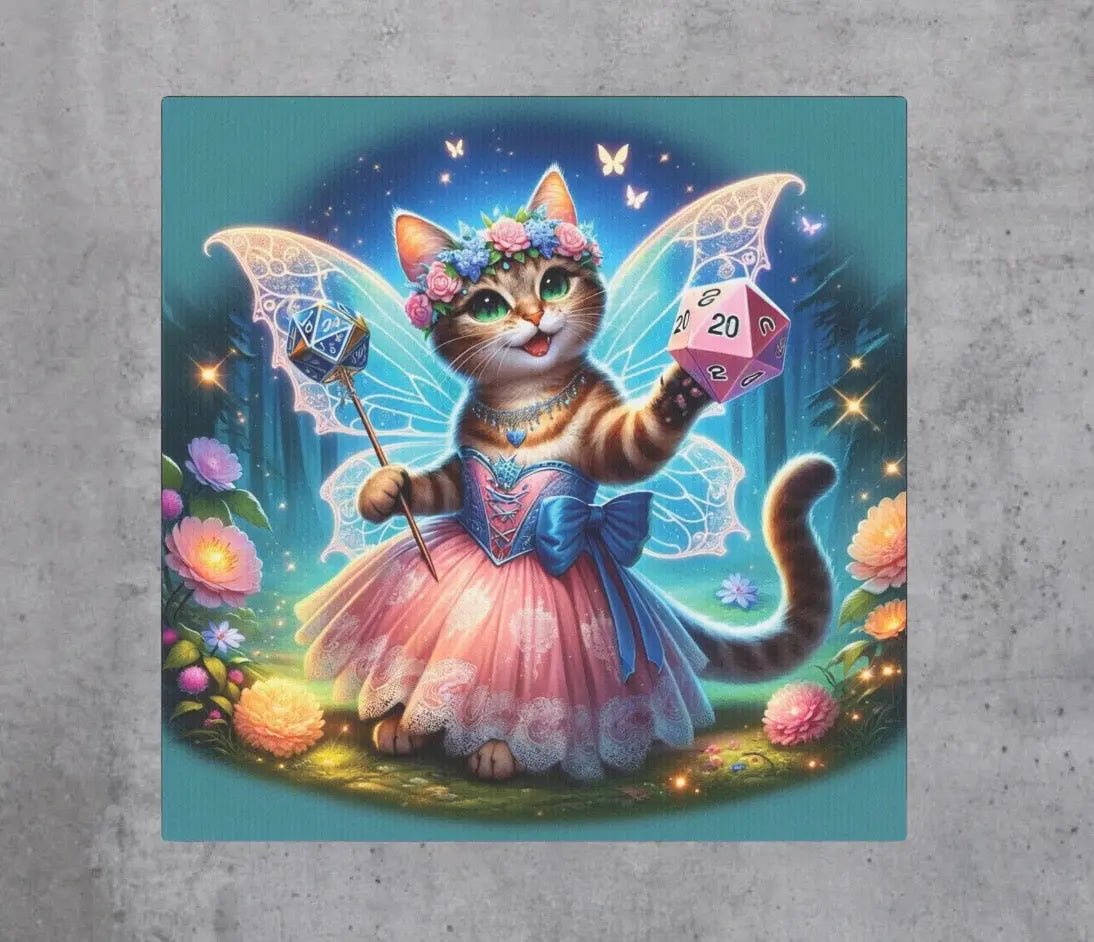 Butterfly Fairy Cat Dungeons and Dragons - Wall Art Decor - Montecore PawPrints