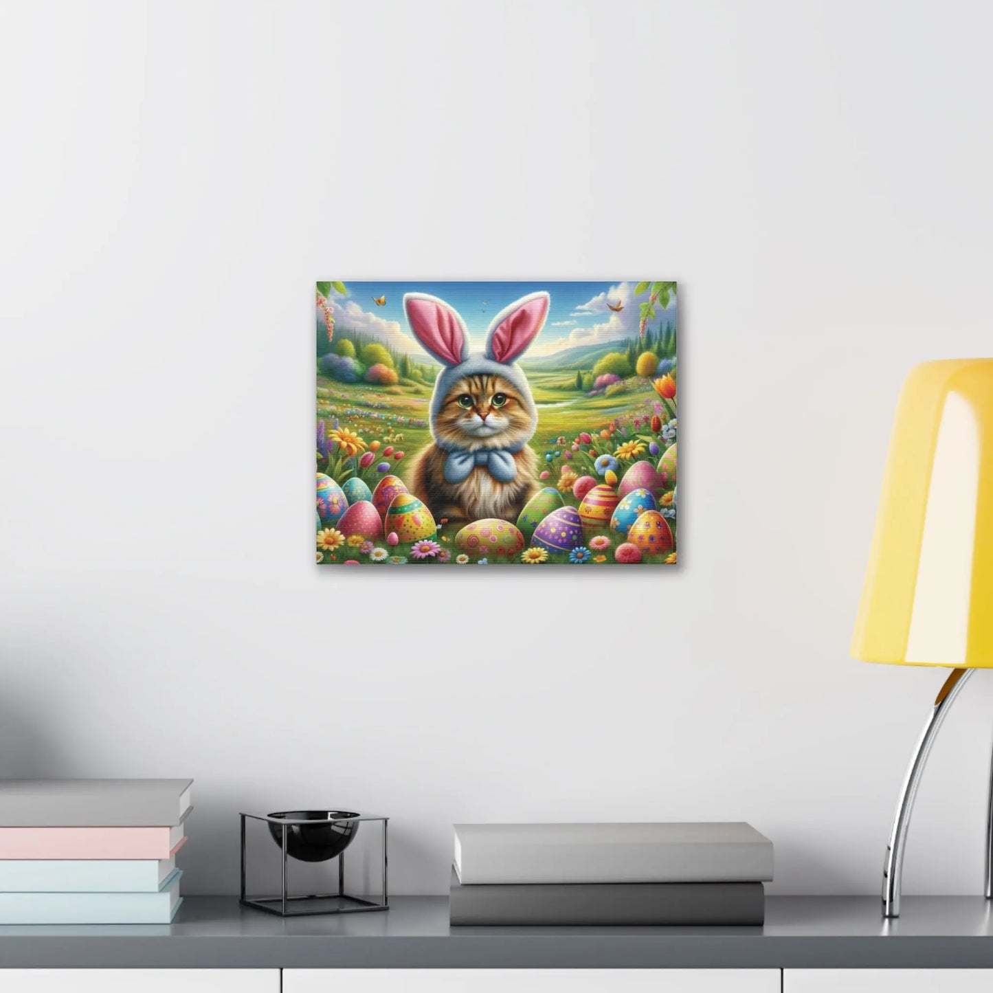 Fluffy Cat With Easter Bunny Ears - Canvas Gallery Wraps - Canvas