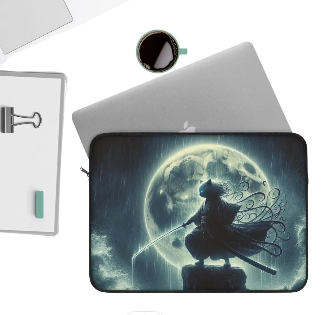 Full Moon Storm Cat Warrior - Laptop Sleeve - Travel Accessory - Laptop Sleeve