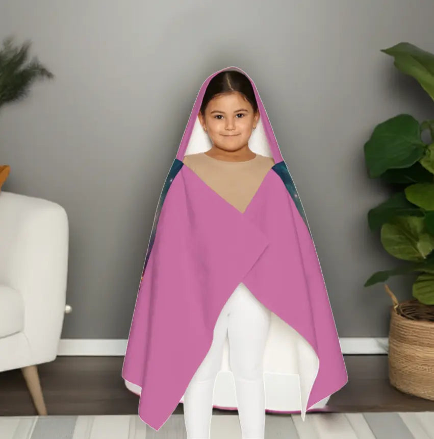 Caticorn - Cat Unicorn - Rainbow - Youth Hooded Towel - Pink