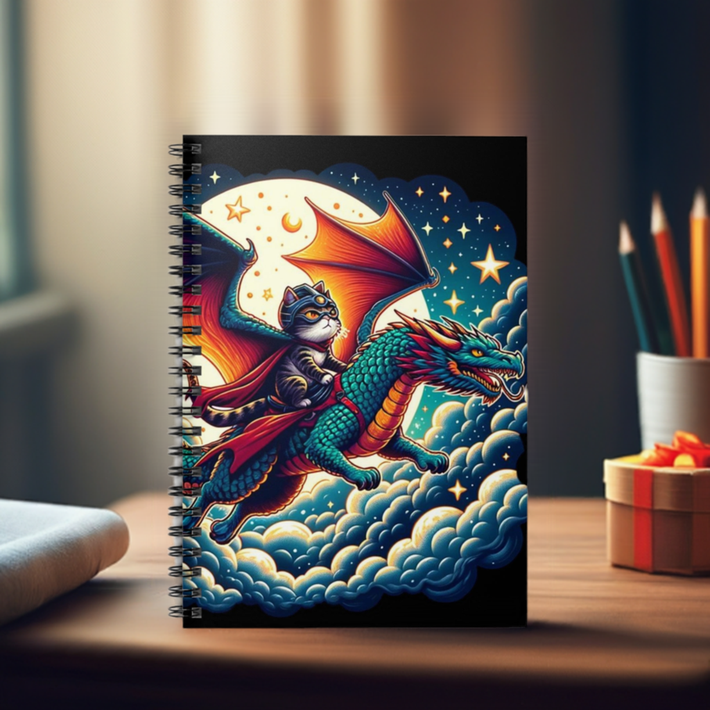Dungeons and Dragons - Cat Adventures - Spiral Notebook - Ruled Line