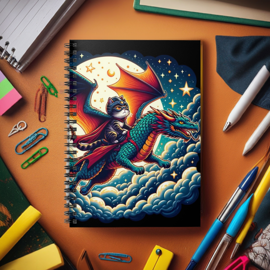 Dungeons and Dragons - Cat Adventures - Spiral Notebook - Ruled Line