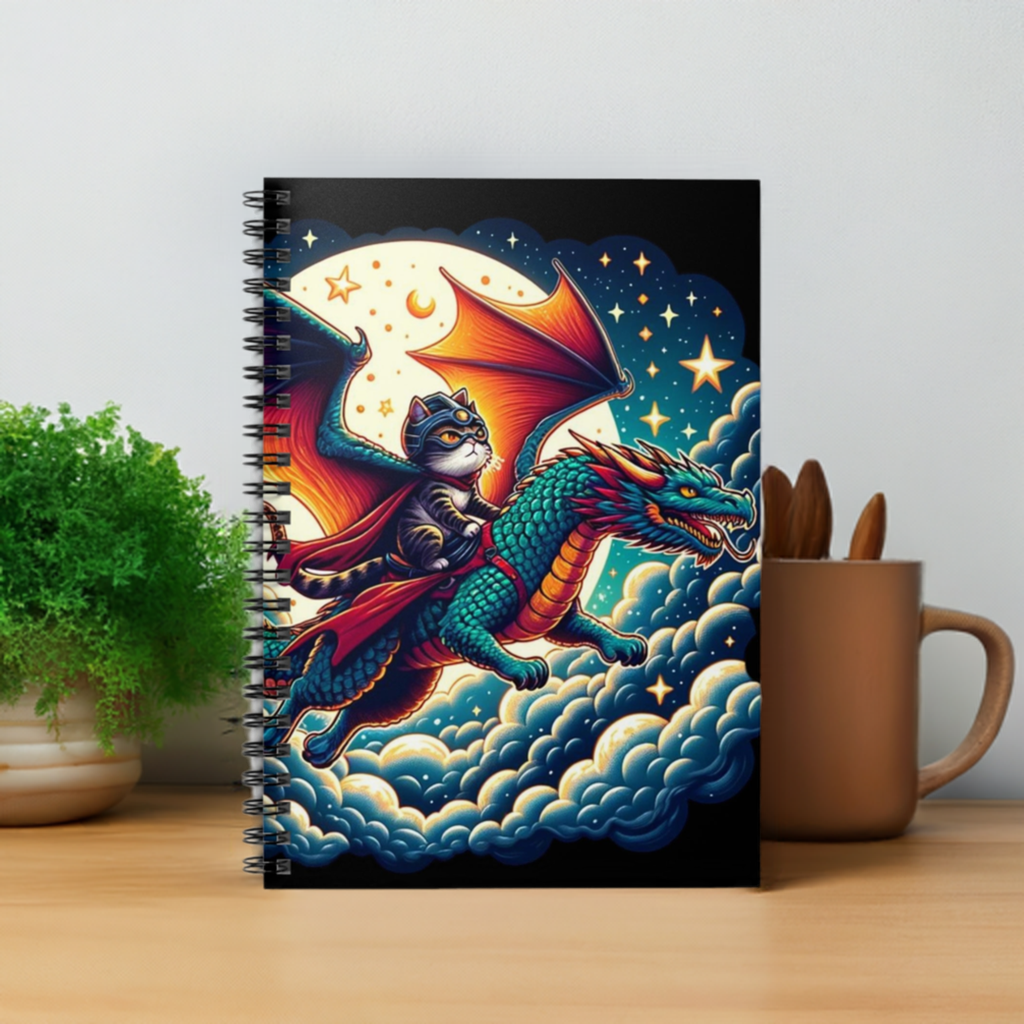 Dungeons and Dragons - Cat Adventures - Spiral Notebook - Ruled Line