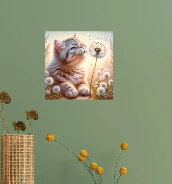 Kitty Wishes - Cat Lover Art - Wall Decor - Canvas