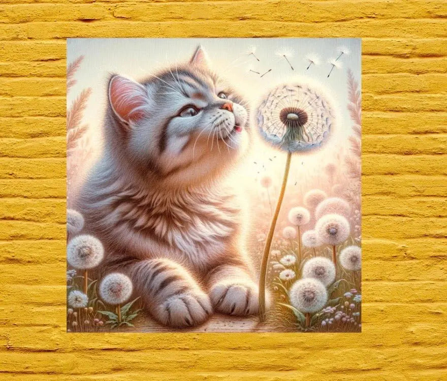 Kitty Wishes - Cat Lover Art - Wall Decor - Canvas