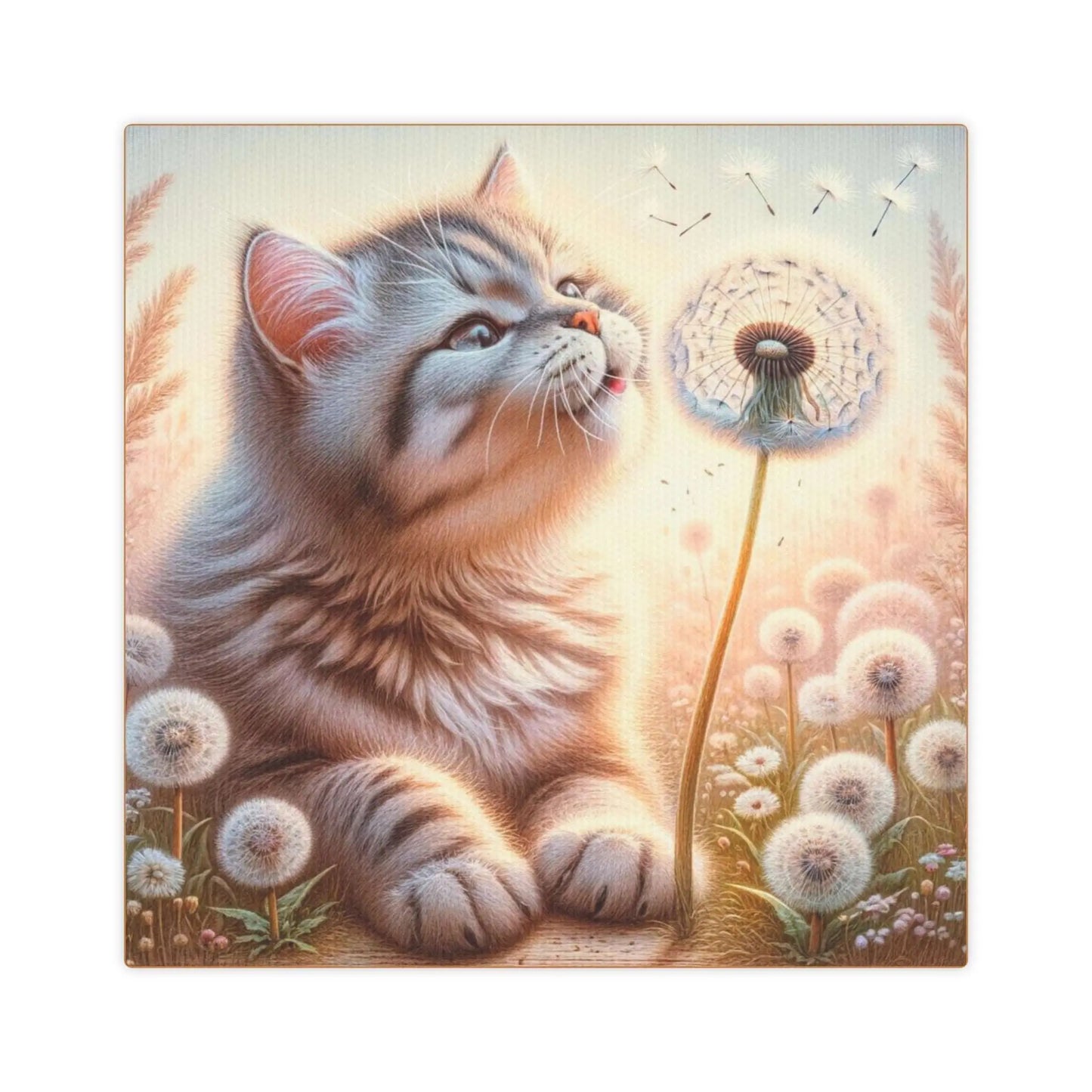Kitty Wishes - Cat Lover Art - Wall Decor - Canvas