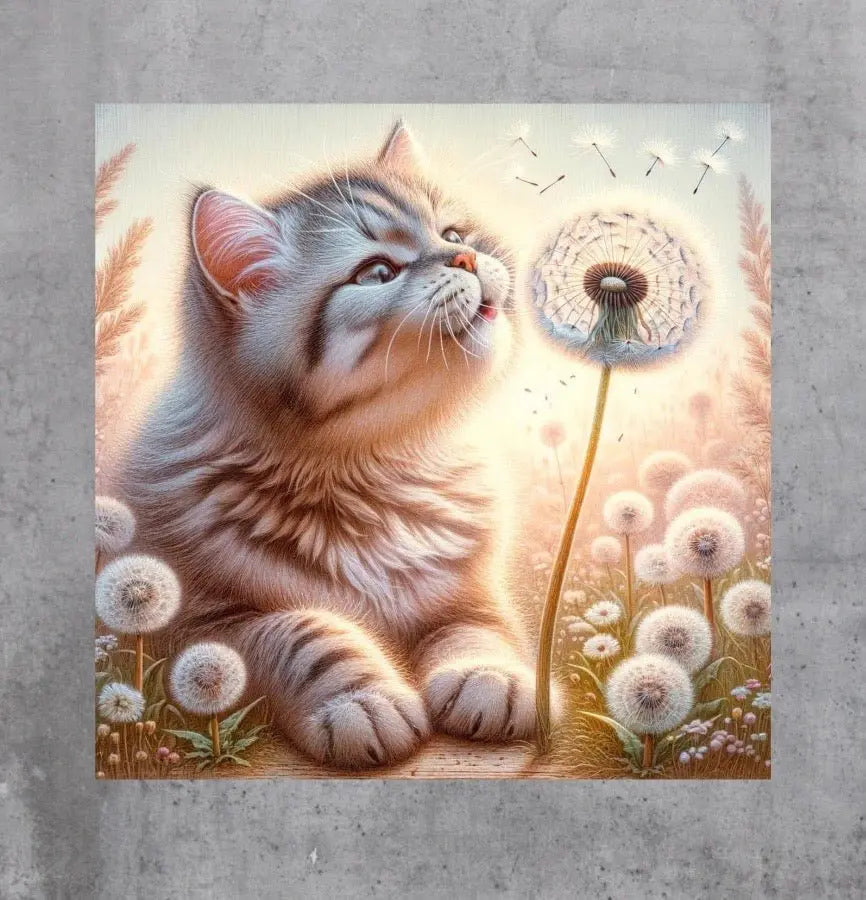 Kitty Wishes - Cat Lover Art - Wall Decor - Canvas