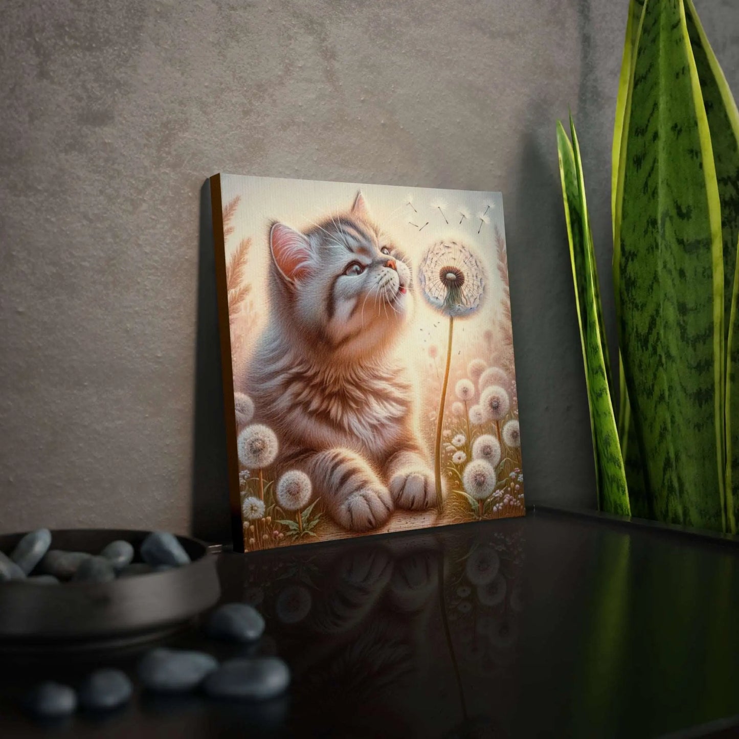 Kitty Wishes - Cat Lover Art - Wall Decor - Canvas