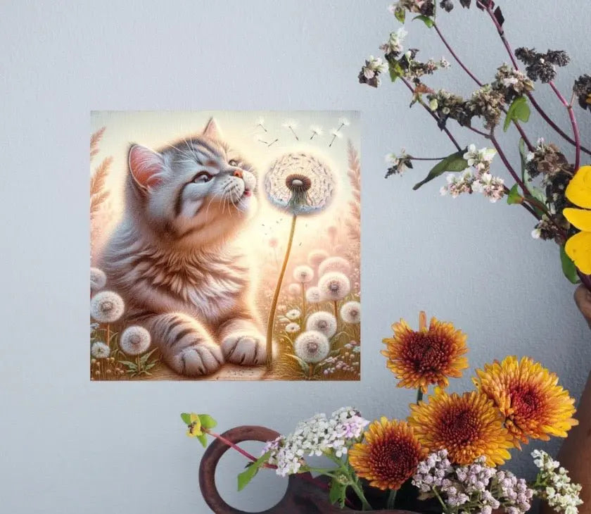 Kitty Wishes - Cat Lover Art - Wall Decor - Canvas