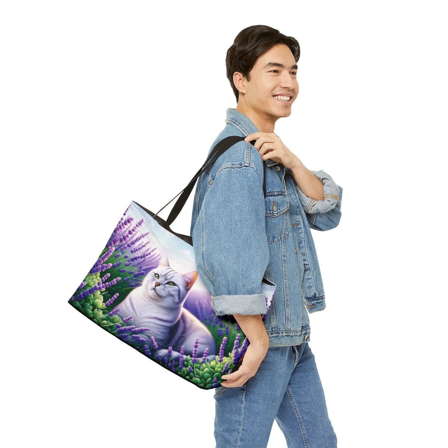 White Cat Lavender Fields - Weekender Tote Bag - Bags
