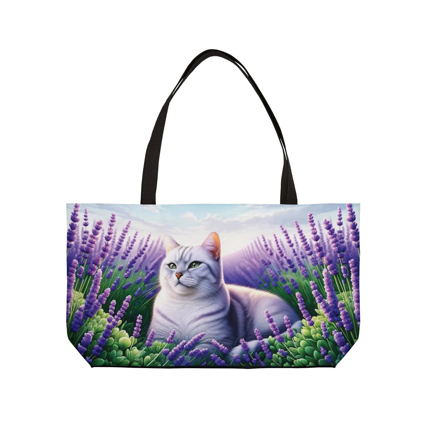 White Cat Lavender Fields - Weekender Tote Bag - Bags