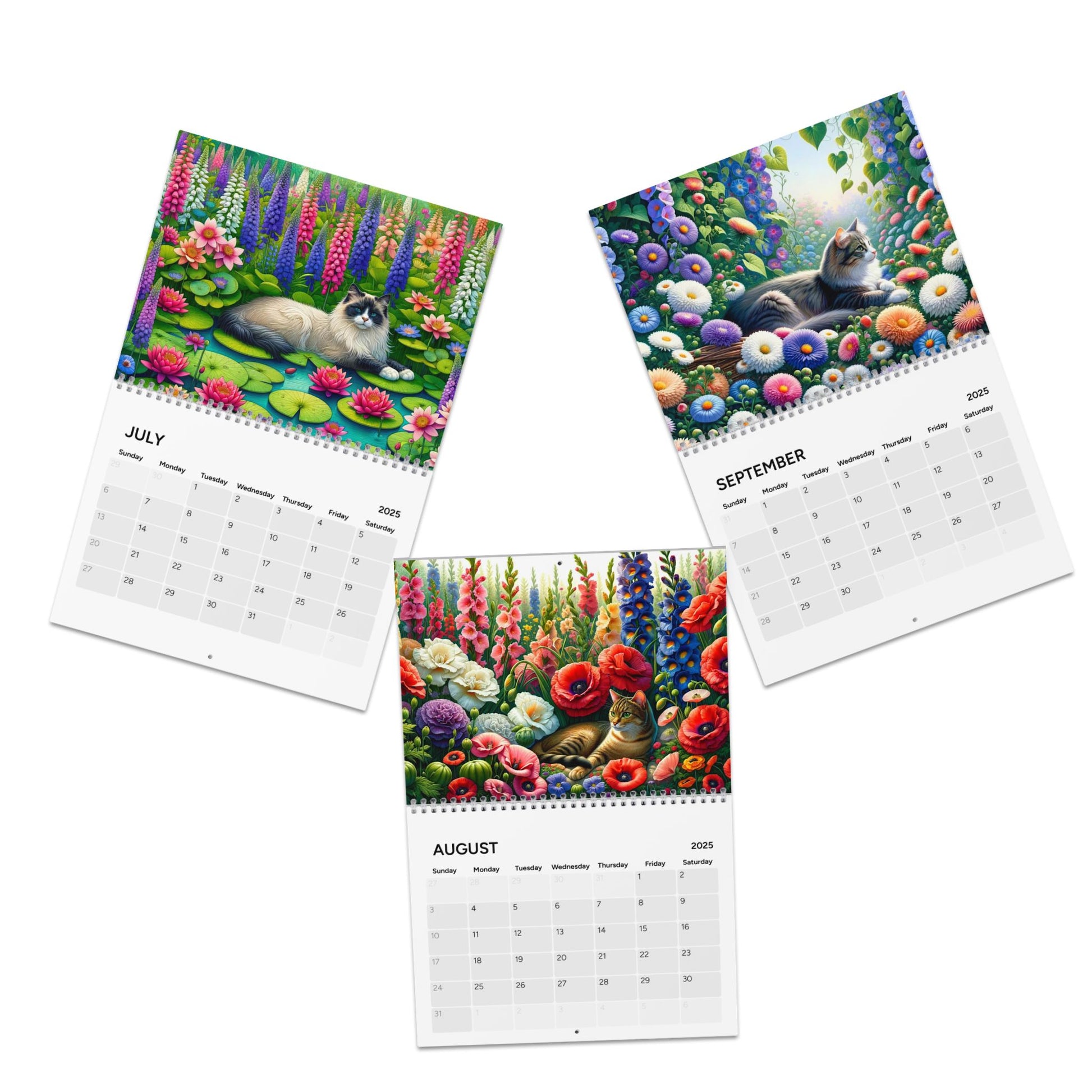 Cats and Birth Month Flowers - Calendar (2025)   