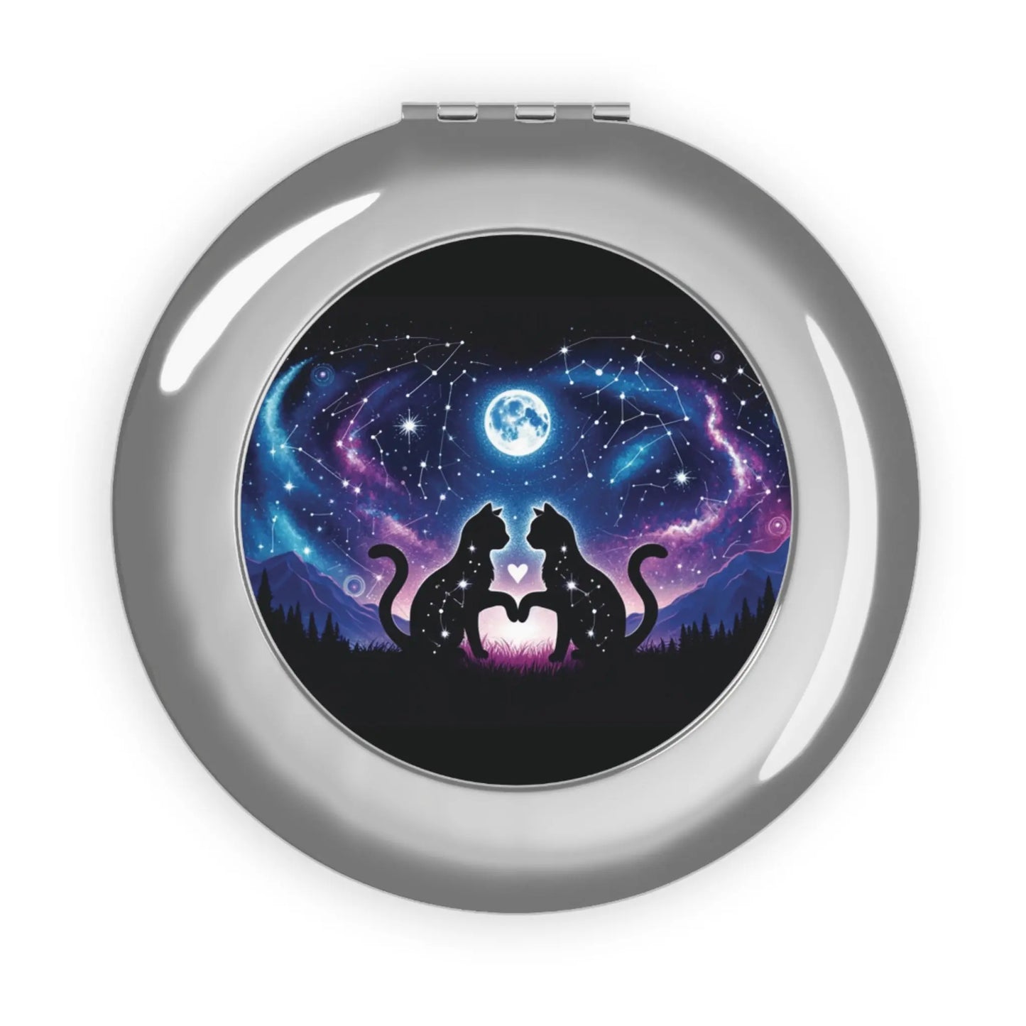 Cosmic Cat Lovers - Compact Travel Mirror - Montecore PawPrints