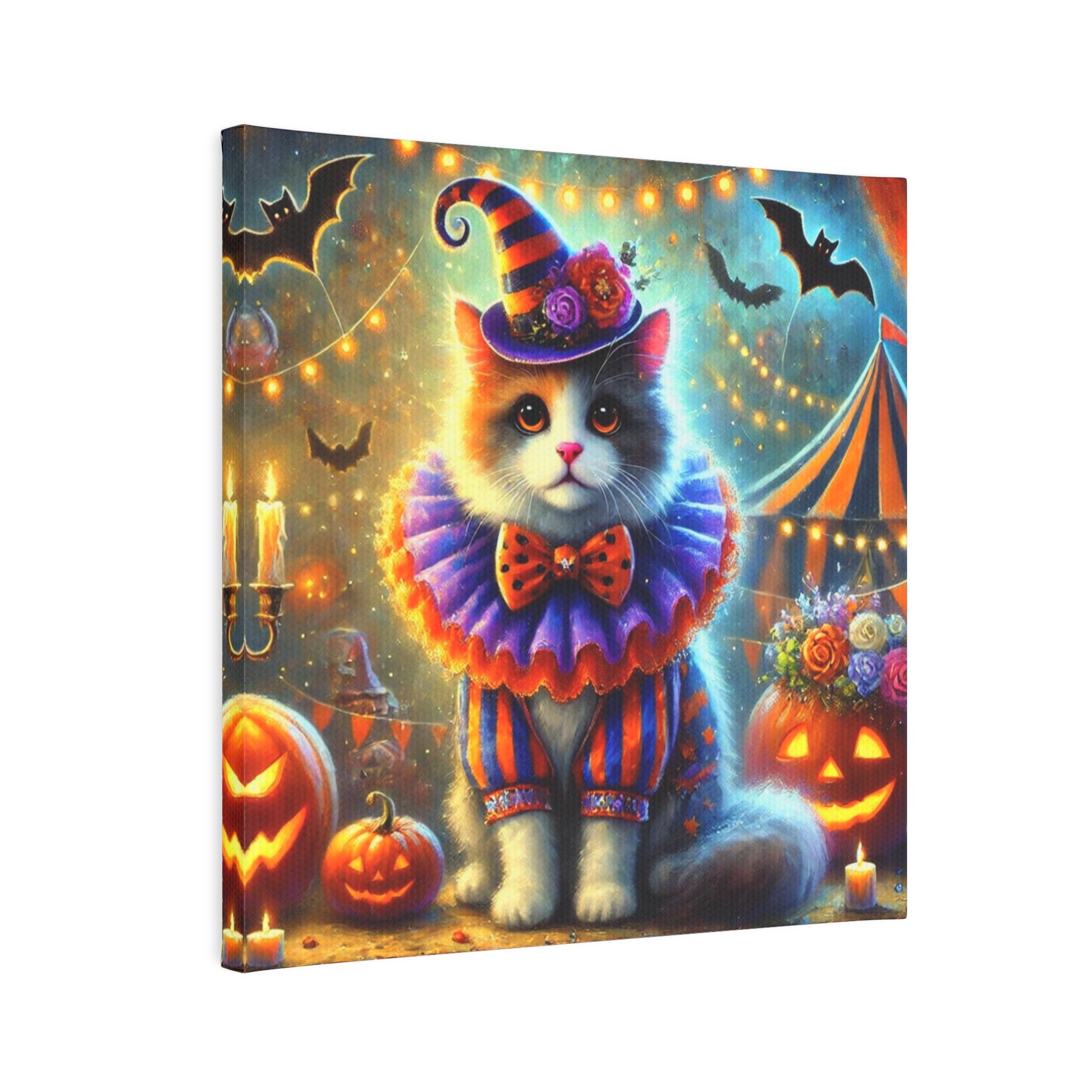 Halloween Cat Clown - Cat Lover - Wall Art Decor 8x8   