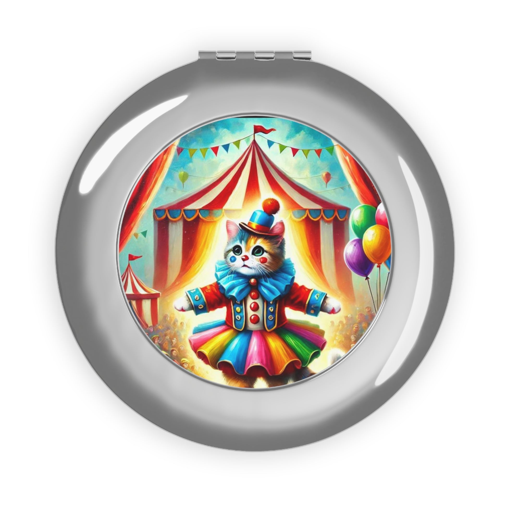 Circus Cat Clown Fashion - Compact Travel Mirror   