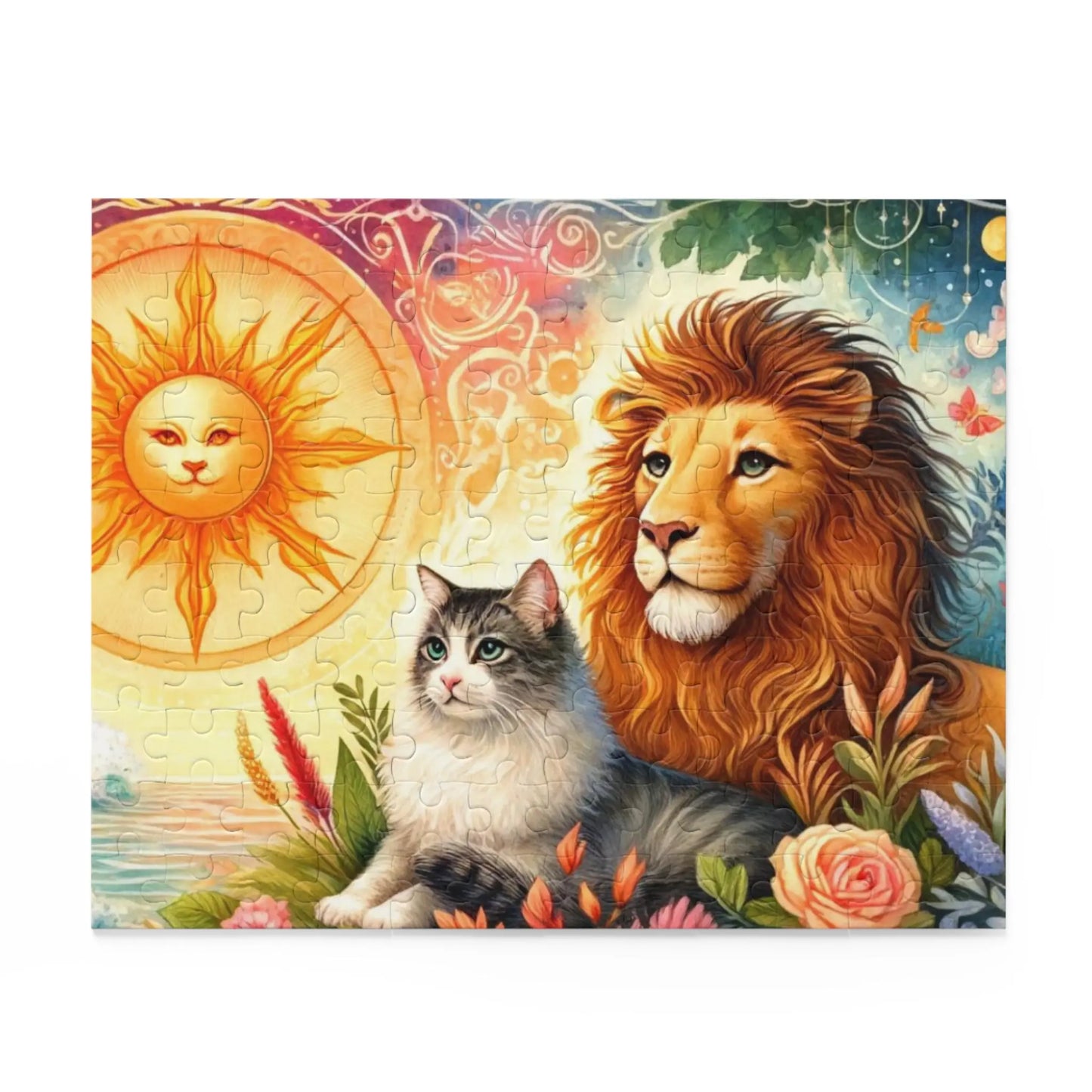 Leo Zodiac Birthday Puzzle - Cat Lover Gift 120, 252, or 500 -piece options   