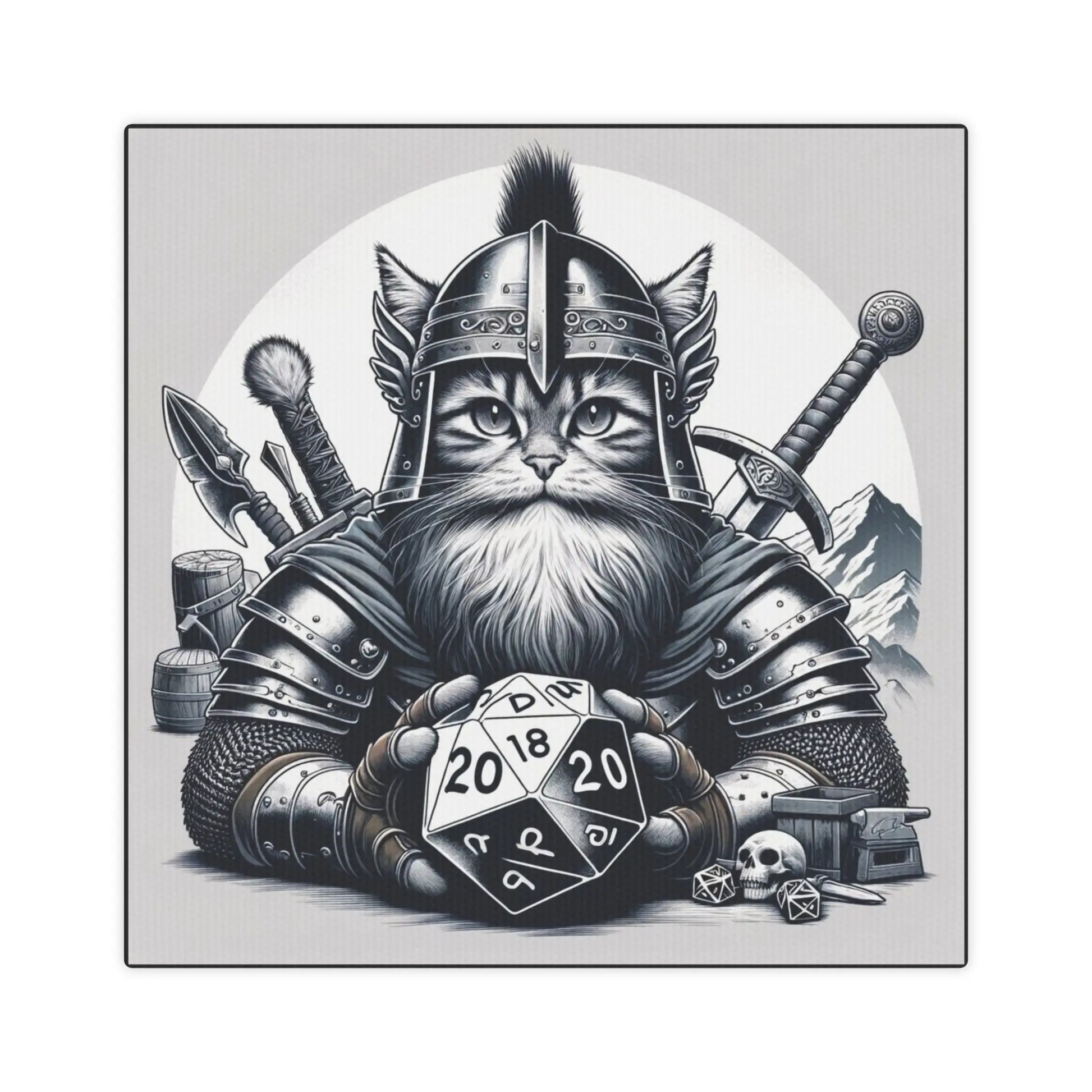 Cat Dwarf - Dungeons and Dragons  - Wall Art Decor - Montecore PawPrints