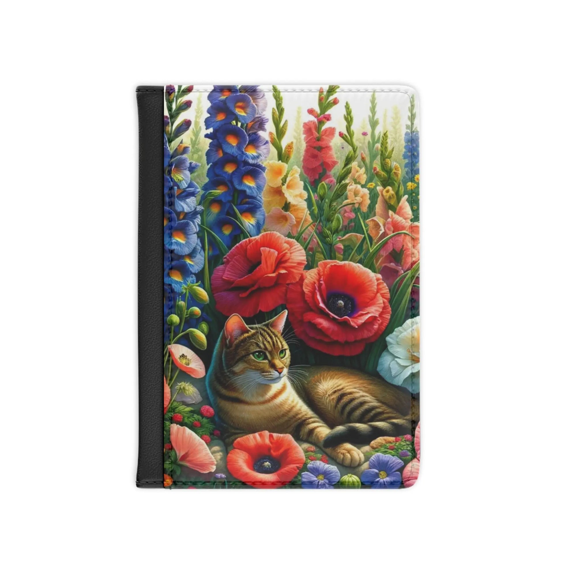 August Birth Flower - Gladiolas and Poppies - Cat Lover - Passport Cover - Montecore PawPrints