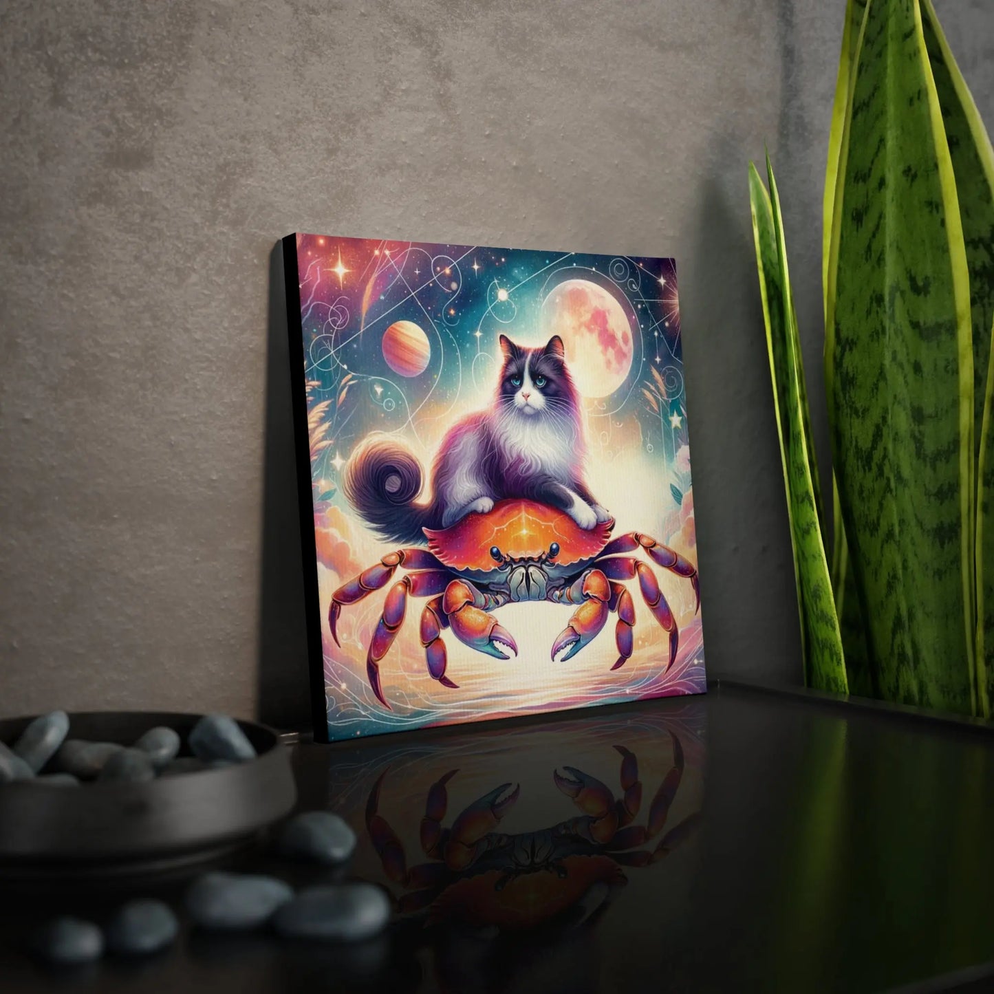 Cancer Crab Zodiac - Cat Lover - Wall Art Decor   