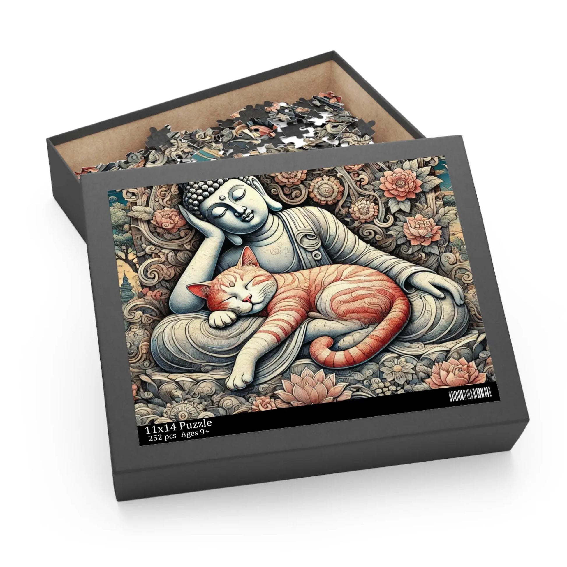 Resting Buddha Cat Naps - Cat Lover Gift 120, 252, or 500 -piece options   