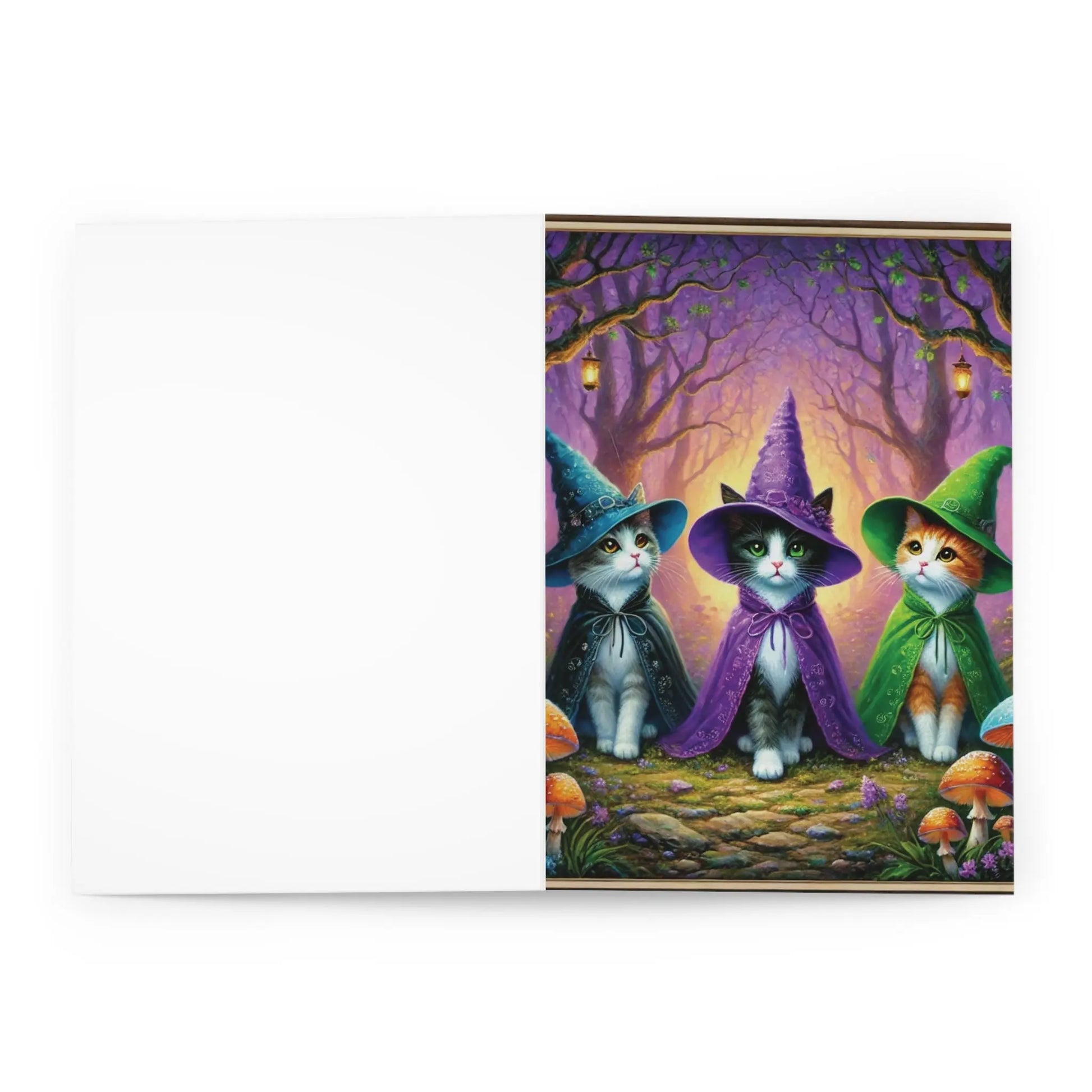 Halloween - Cat Witches Greeting Cards (5 Pack)   