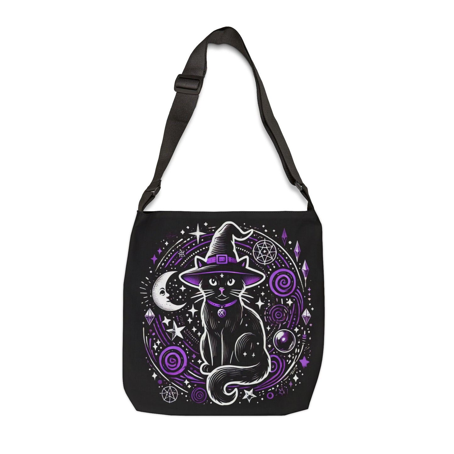 Cat Witch Halloween Tote Bag - With Adjustable Strap - Trick or Treat   