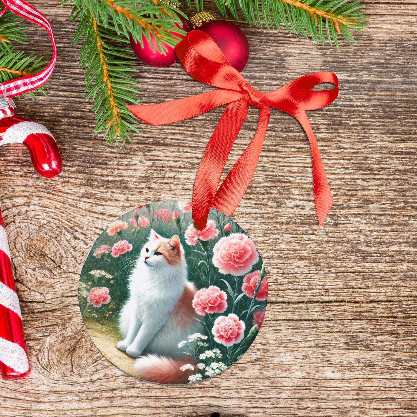 January Birth Flower Ornament - Cat Lover - Ornament   