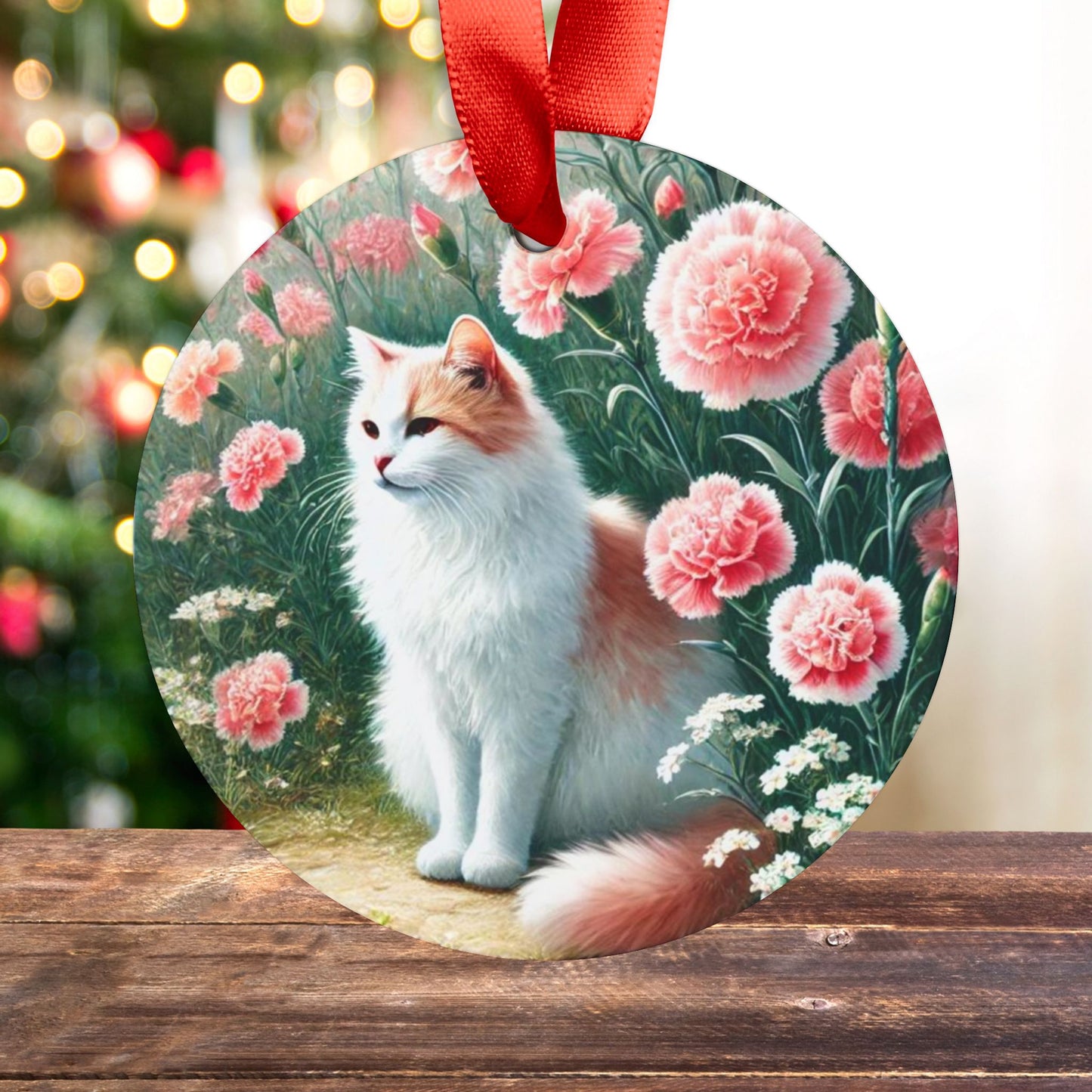 January Birth Flower Ornament - Cat Lover - Ornament   