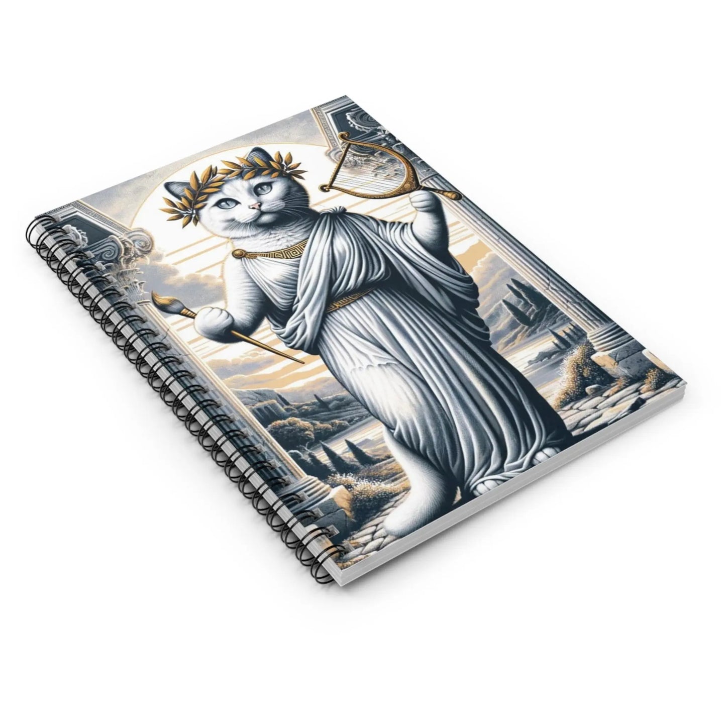 Cat Muse Goddess - Spiral Notebook - Ruled Line - Montecore PawPrints