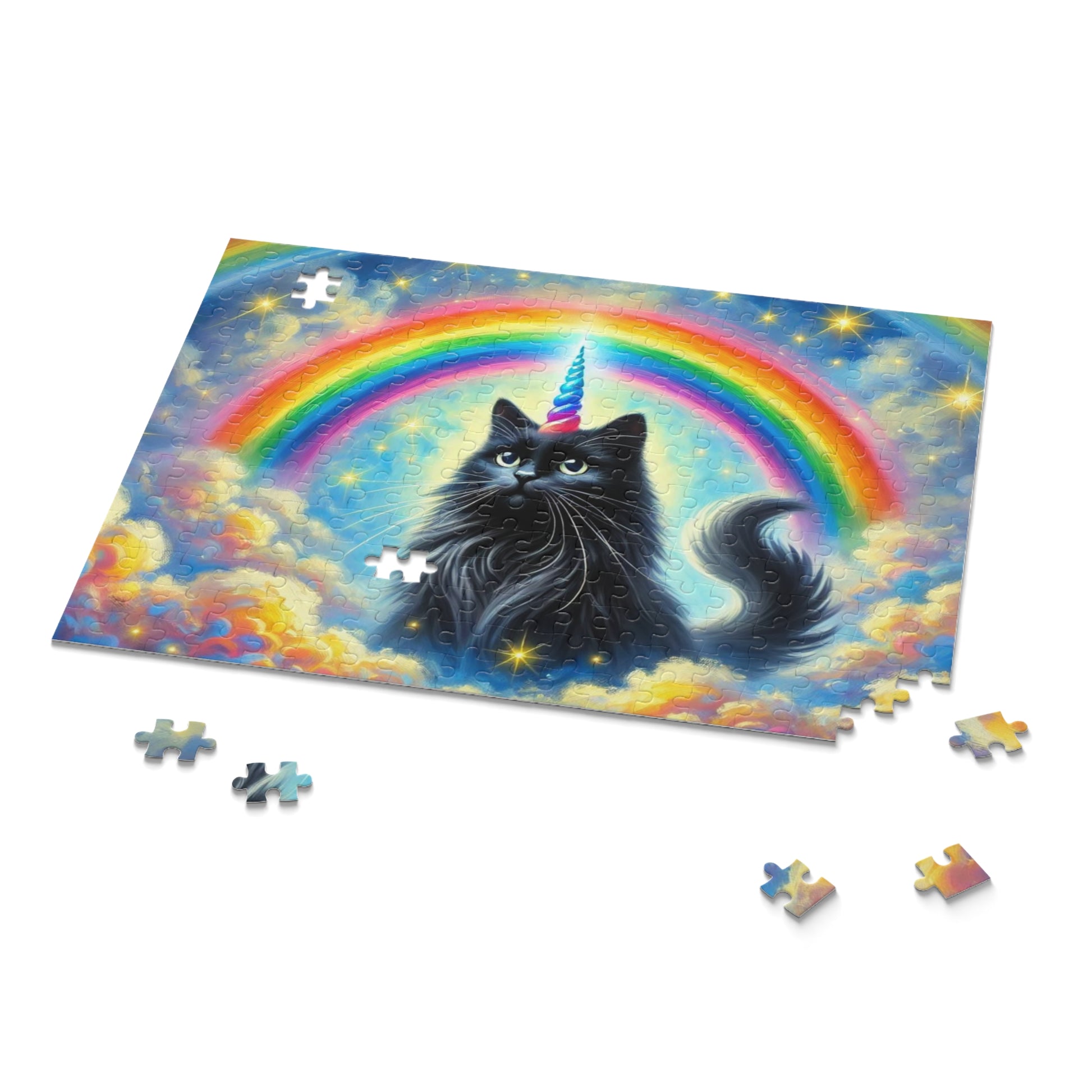 Caticorn in the Clouds - Cat Unicorn Rainbows - Puzzle - Cat Lover Gift 120, 252, or 500 -piece options   