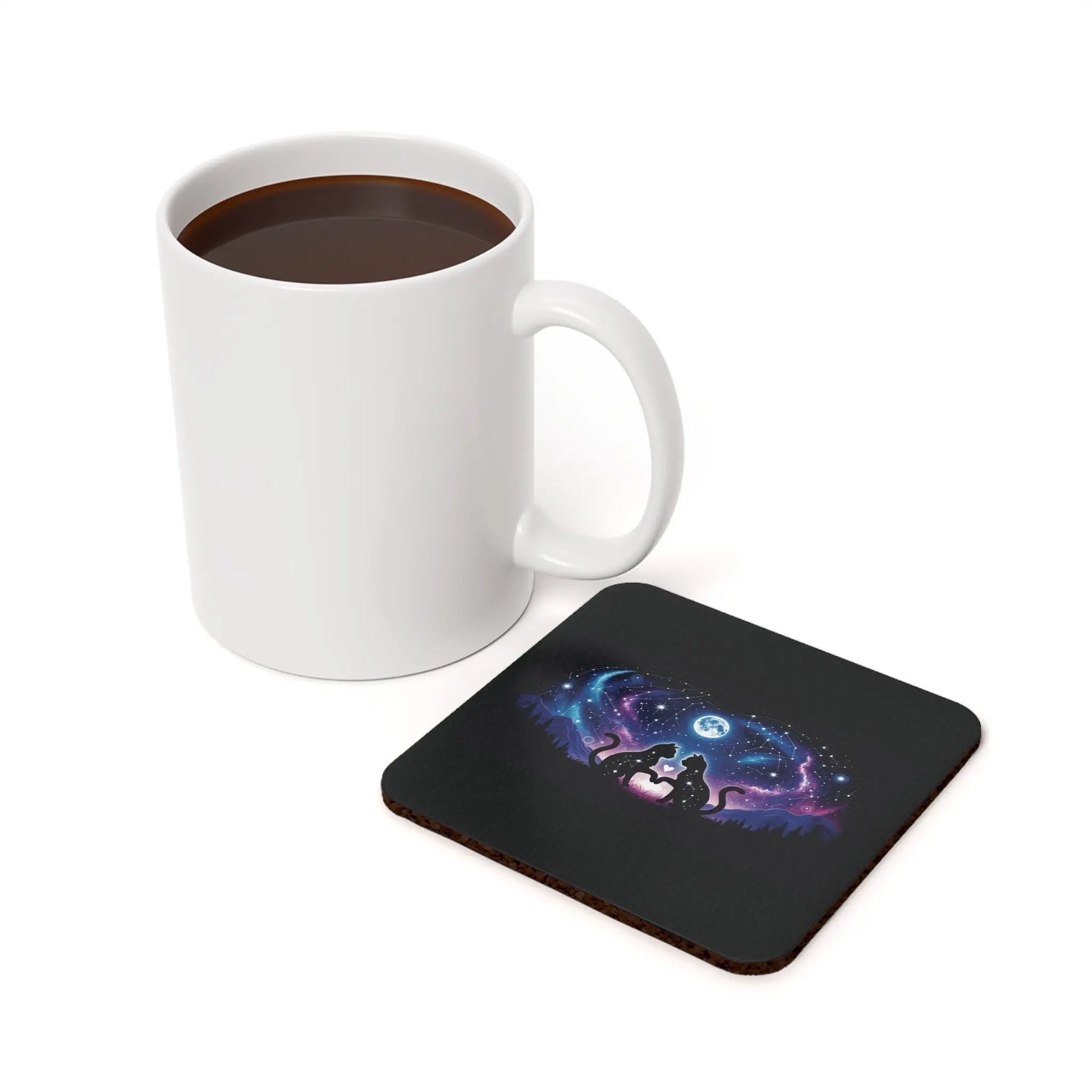 Cosmic Cat Lovers - High Gloss Drink Coaster - Montecore PawPrints