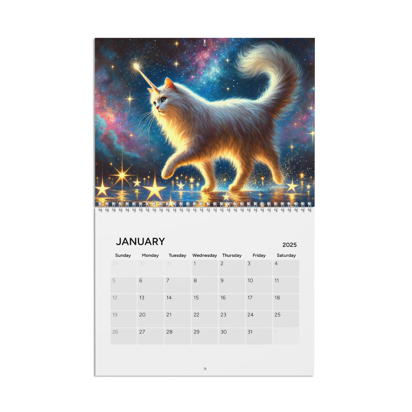 Caticorns and Rainbows - Cat Unicorn - Calendar (2025)   