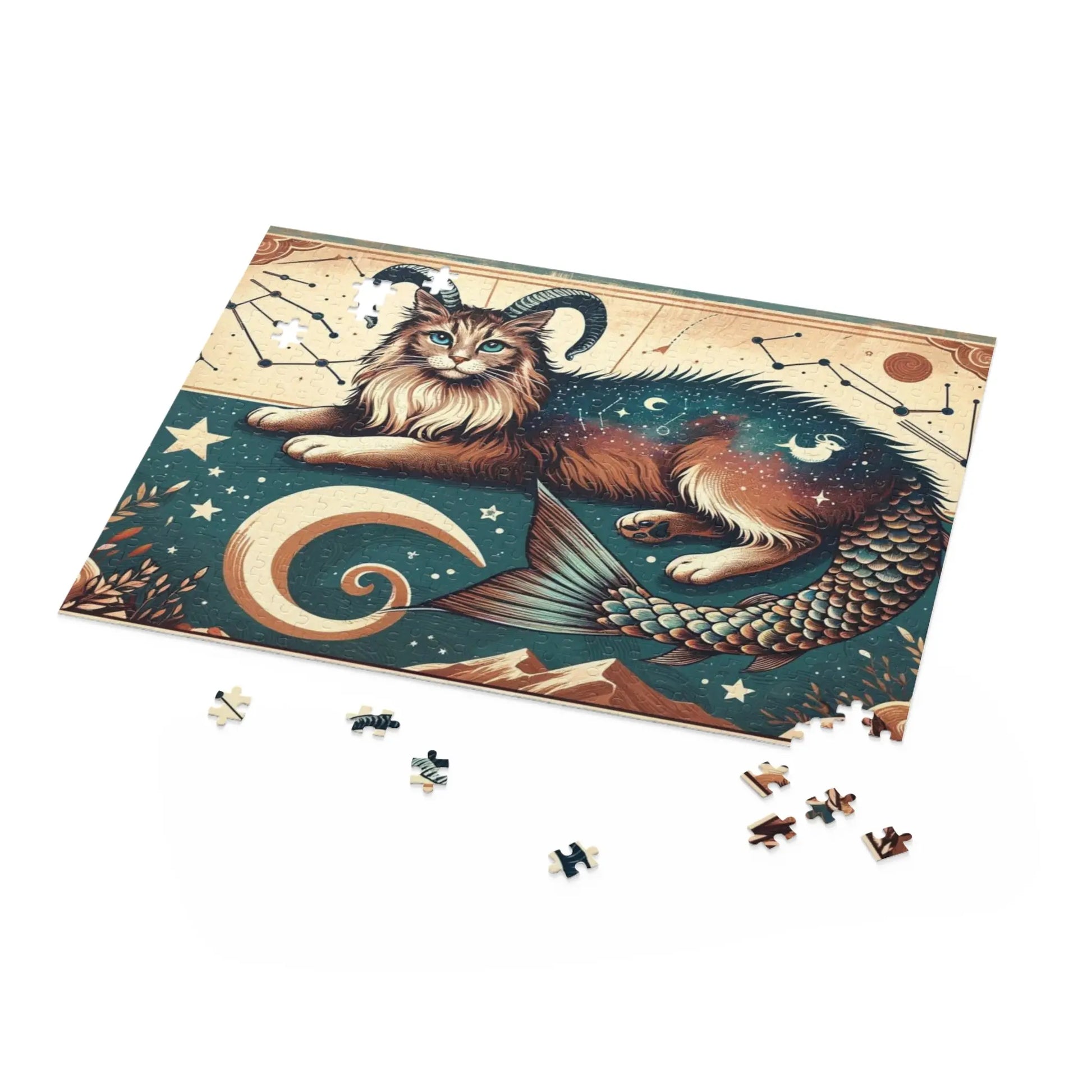 Capricorn Zodiac Birthday Puzzle - Cat Lover Gift 120, 252, or 500 -piece options   