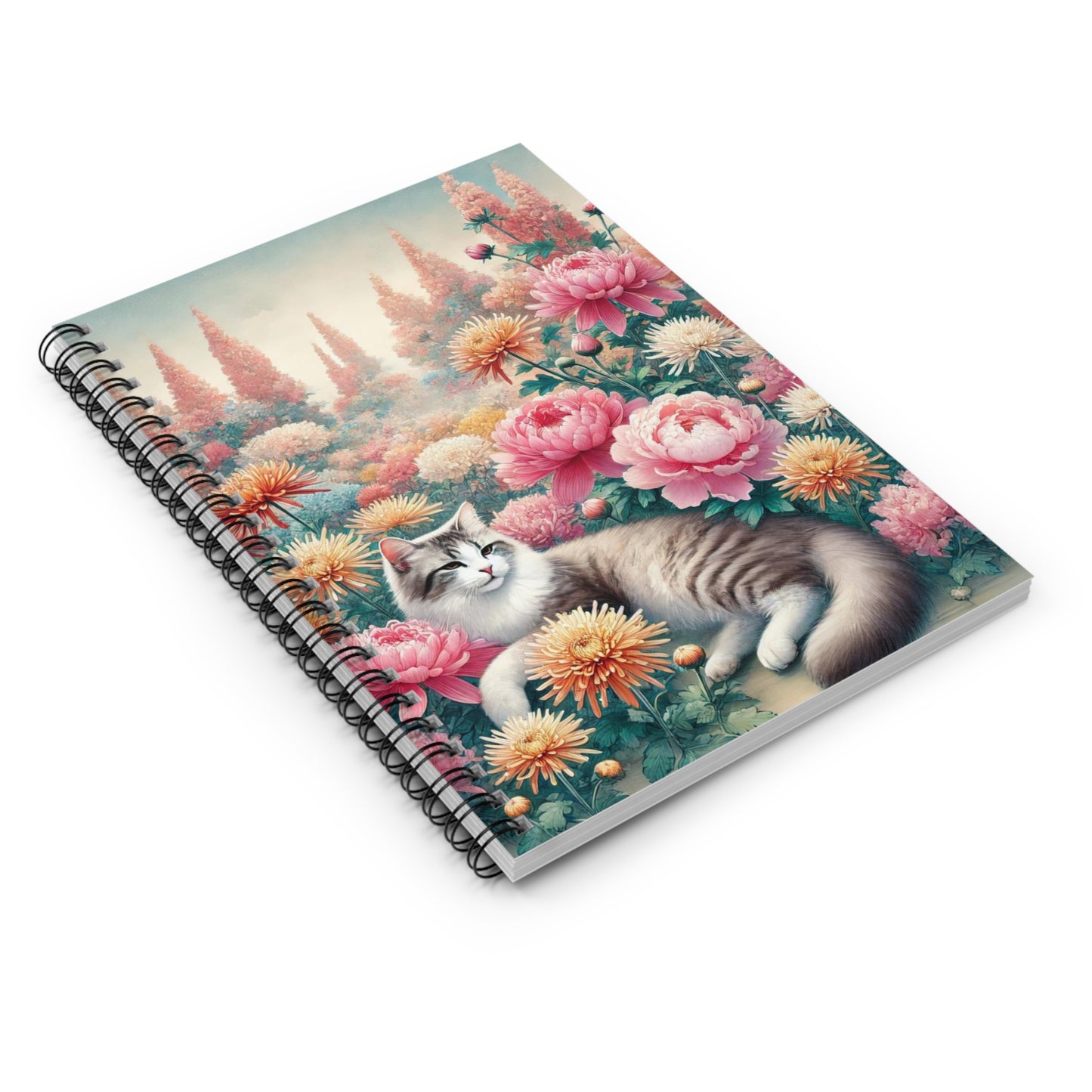 November Birth Flower - Spiral Notebook - Ruled Line   