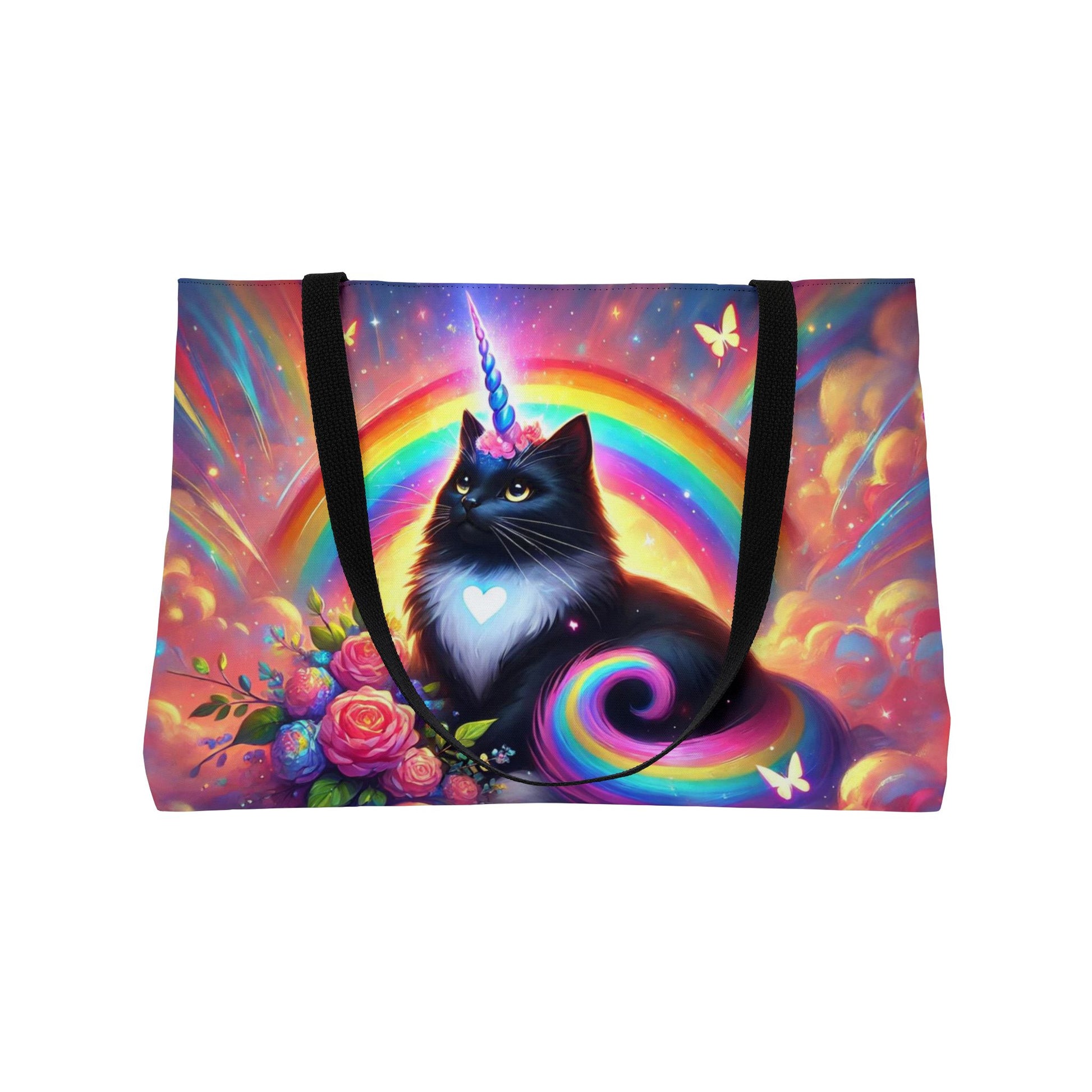 Pink Dreams Caticorn - Cat Unicorn Rainbow - Weekender Tote Bag   