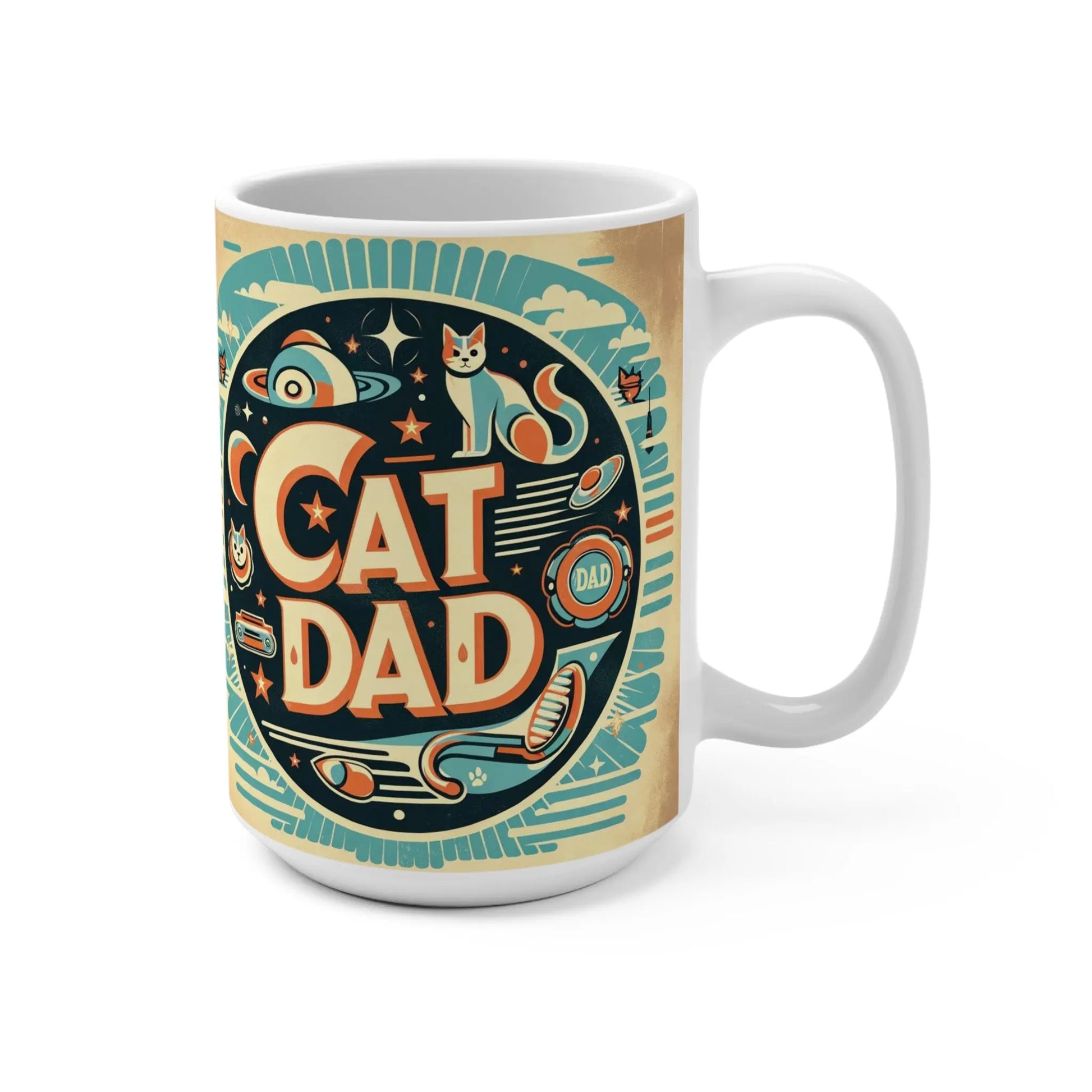 Retro Cat Dad -  Ceramic Mug 15oz - Montecore PawPrints