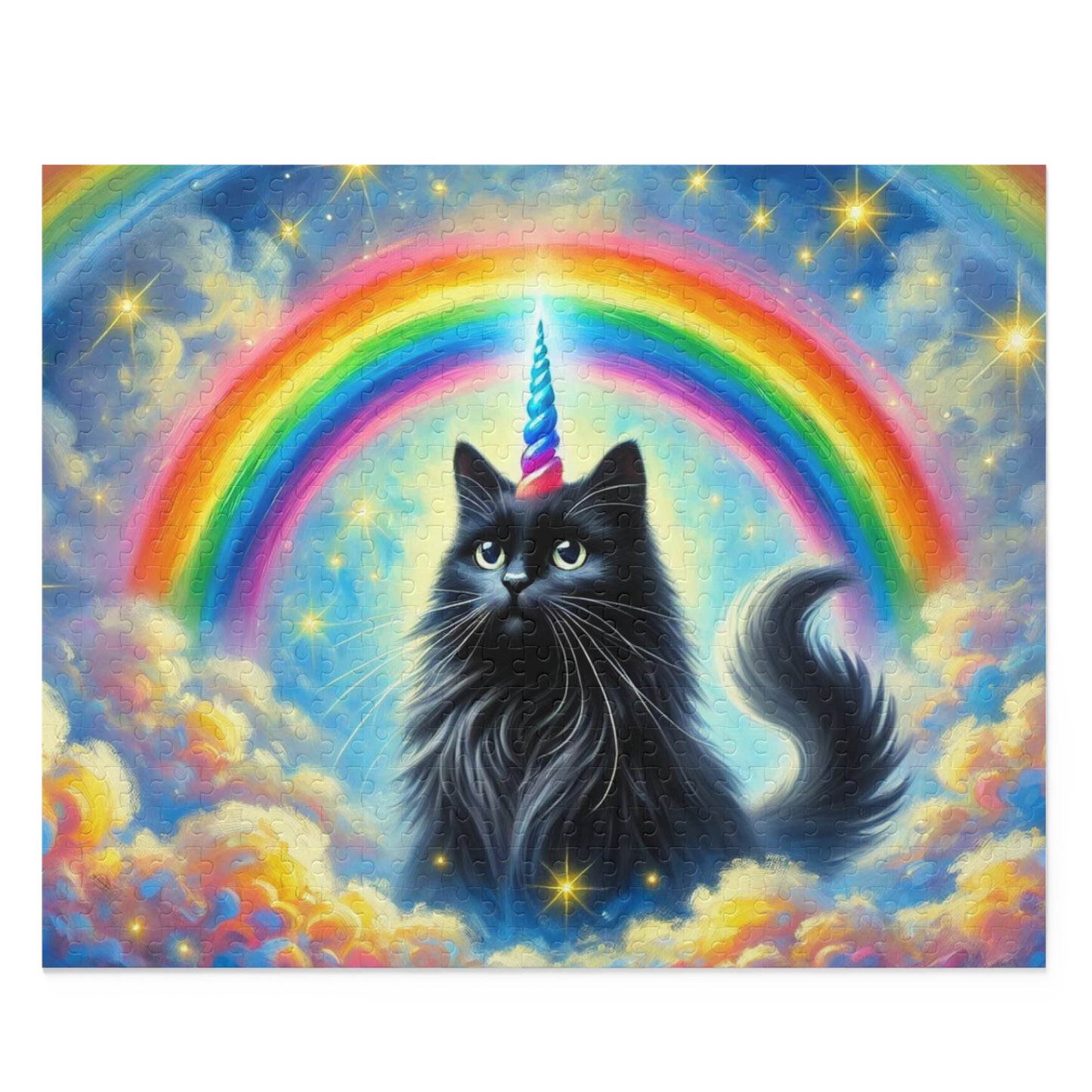 Caticorn in the Clouds - Cat Unicorn Rainbows - Puzzle - Cat Lover Gift 120, 252, or 500 -piece options   