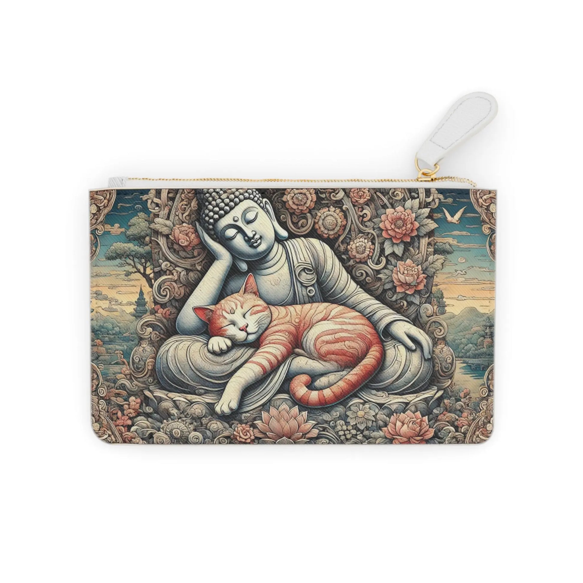 Resting Buddha Cat Naps - Mini Clutch Bag   