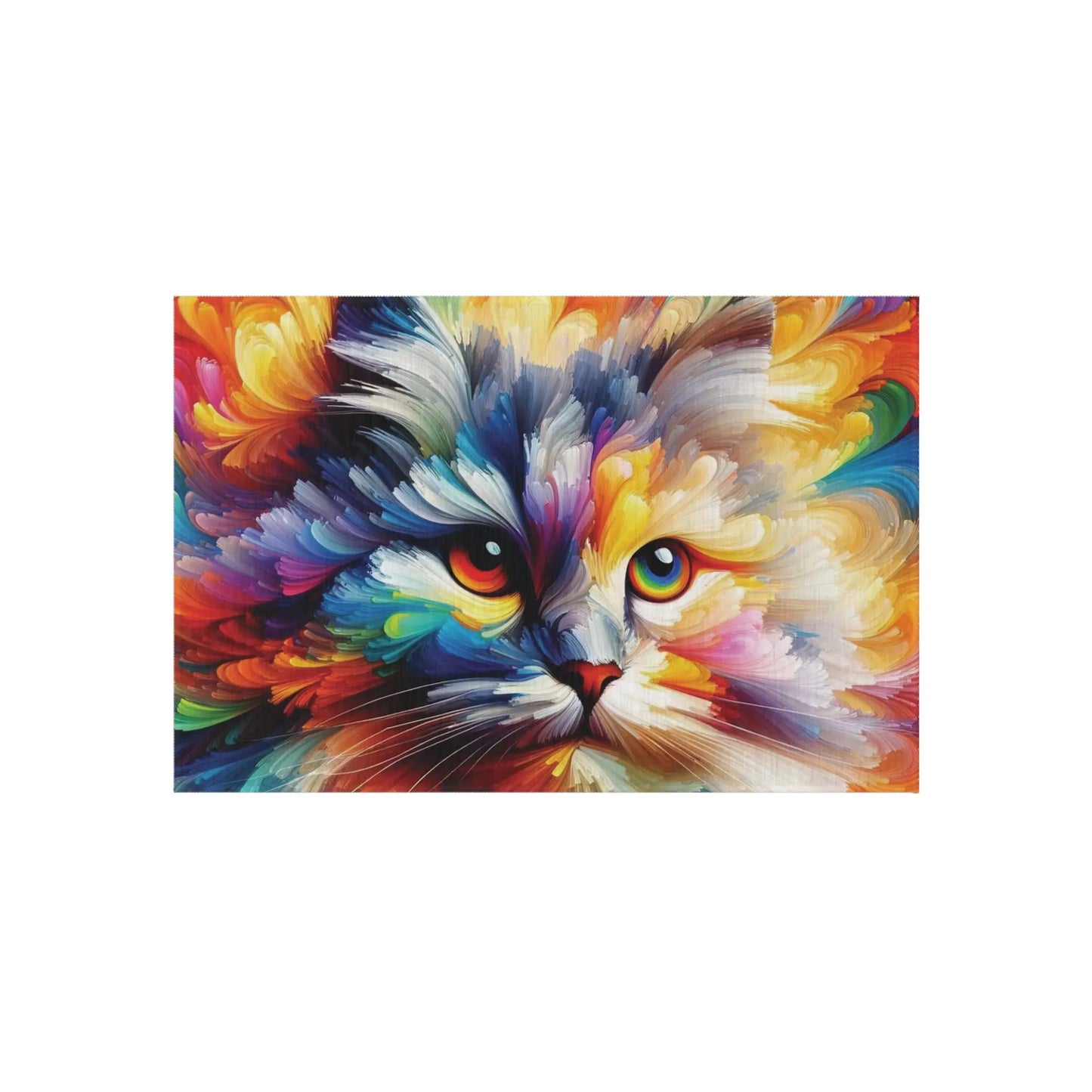 Abstract Rainbow Cat- Indoor/Outdoor Rug - Montecore PawPrints